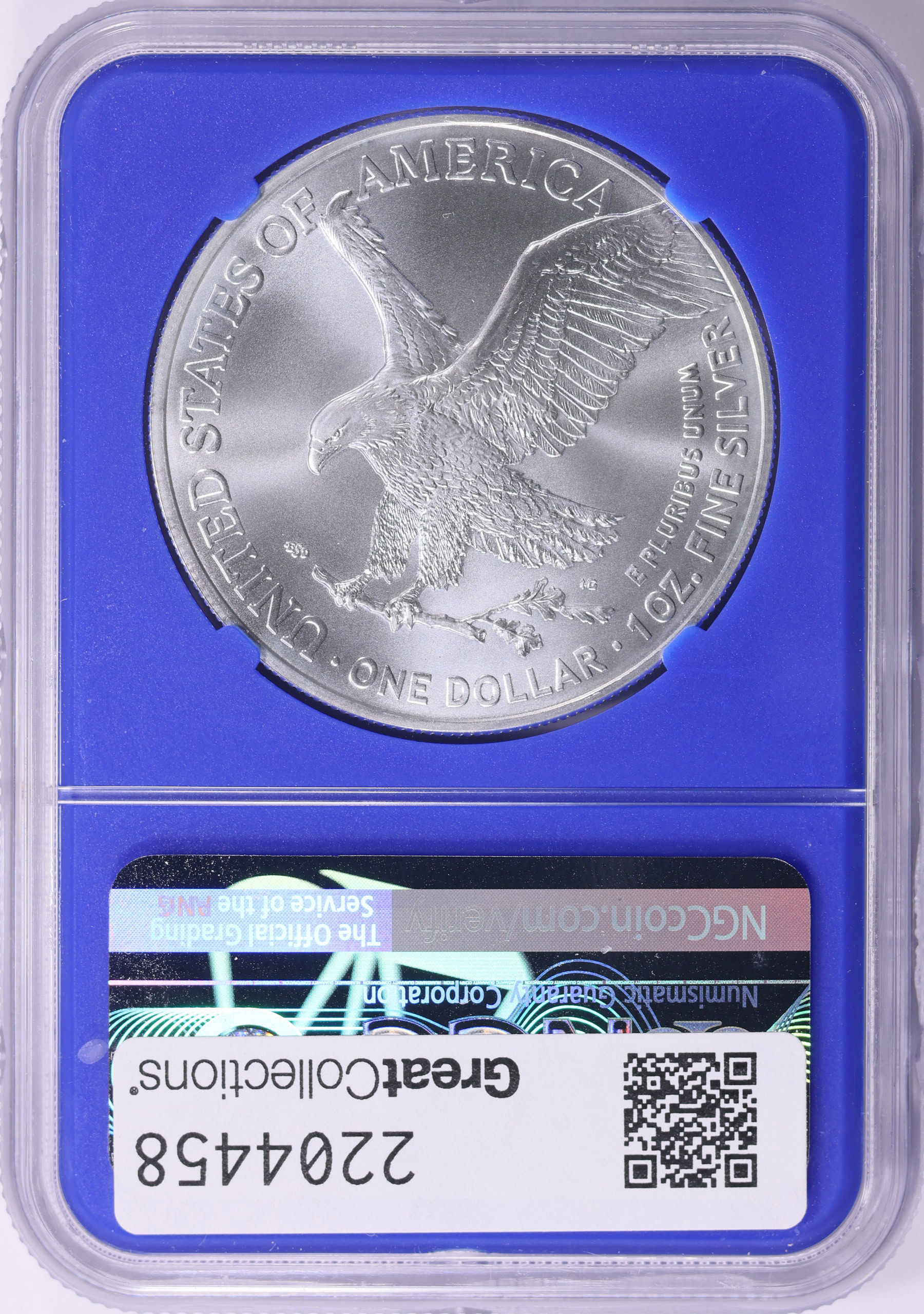 2021 $1 Silver Eagle Type 2 First Day of Issue NGC MS-70 (Blue