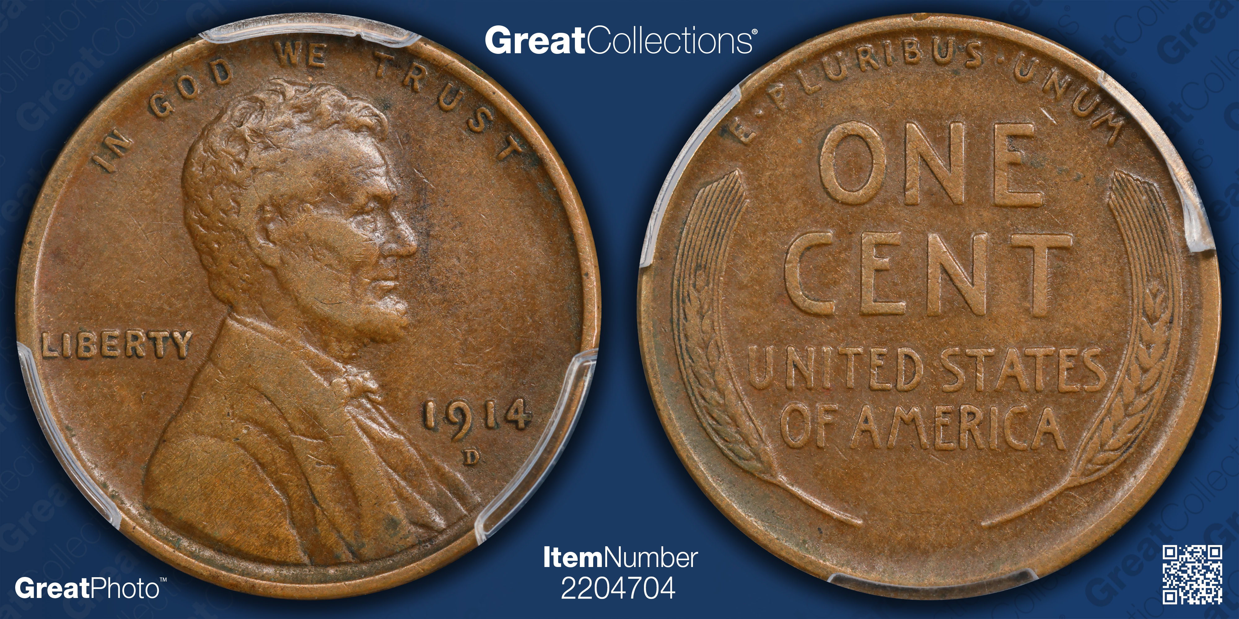 1914-D Lincoln Cent PCGS XF-40 BN (Item 2204704