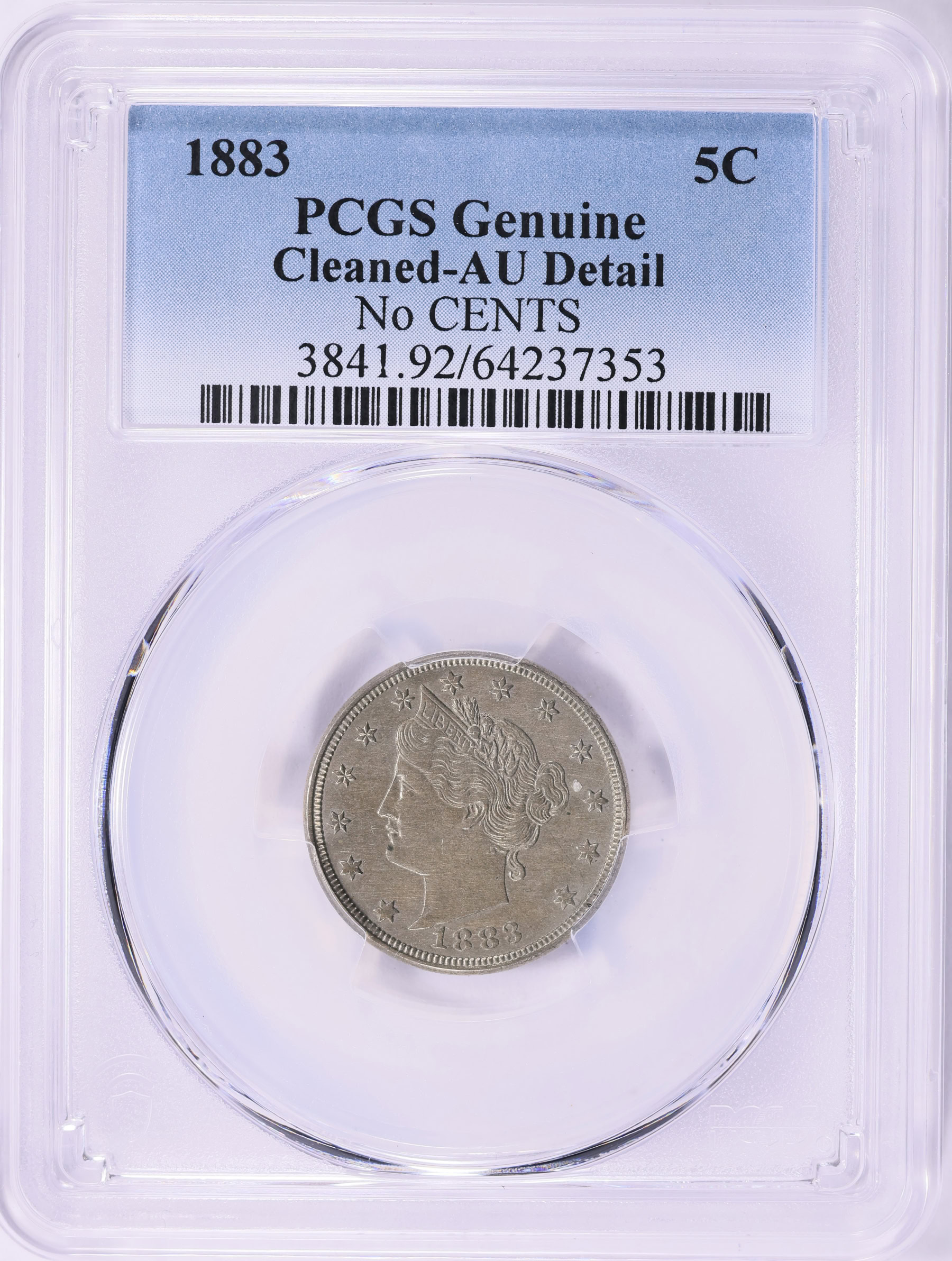 1883 Liberty Nickel No CENTS PCGS Genuine AU Details (Item 2207371