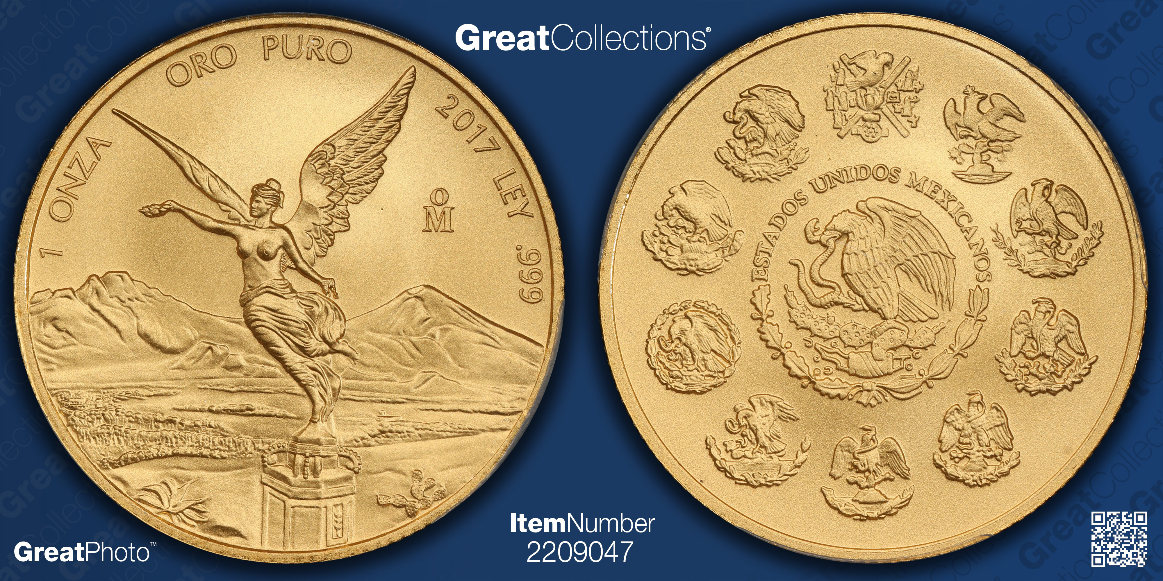 Mexico 2017-Mo Gold Onza Libertad KM-675 PCGS MS-70 (AGW = 0.999