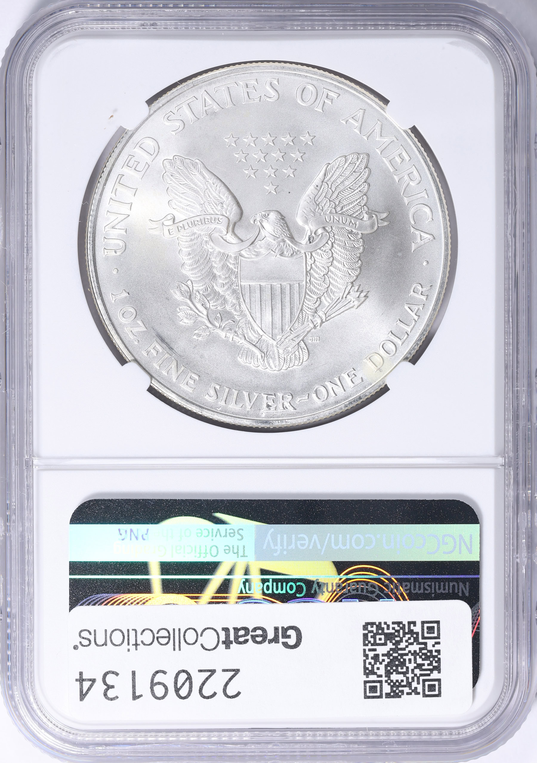 Mint Error 1998 $1 Silver Eagle Obverse Struck Through NGC MS-67