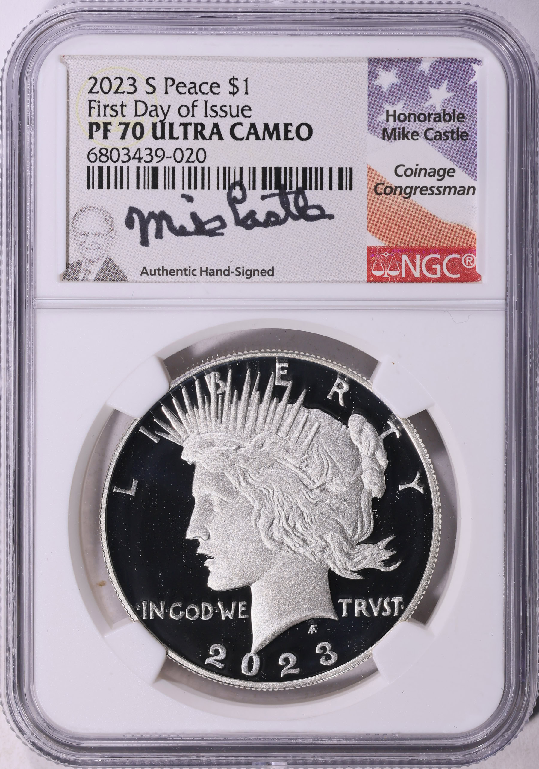 2023-S Peace Silver Dollar First Day of Issue NGC Proof-70 UC