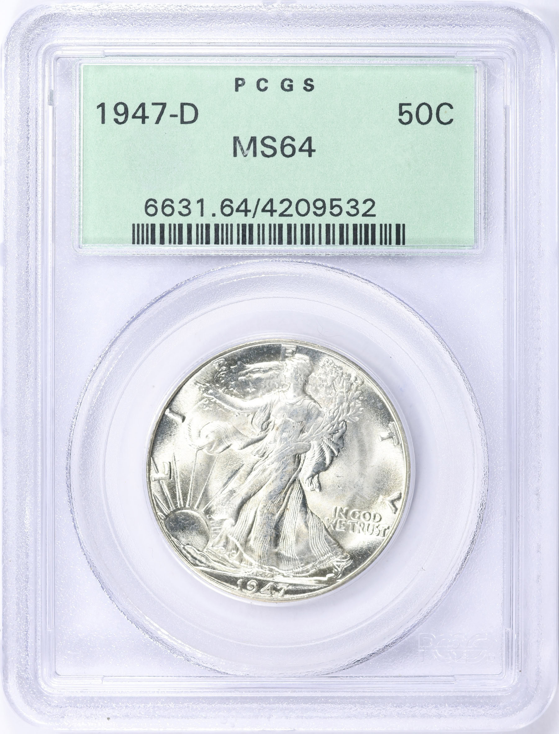 1947-D Walking Liberty Half Dollar PCGS MS-64 OGH (Item 2210783