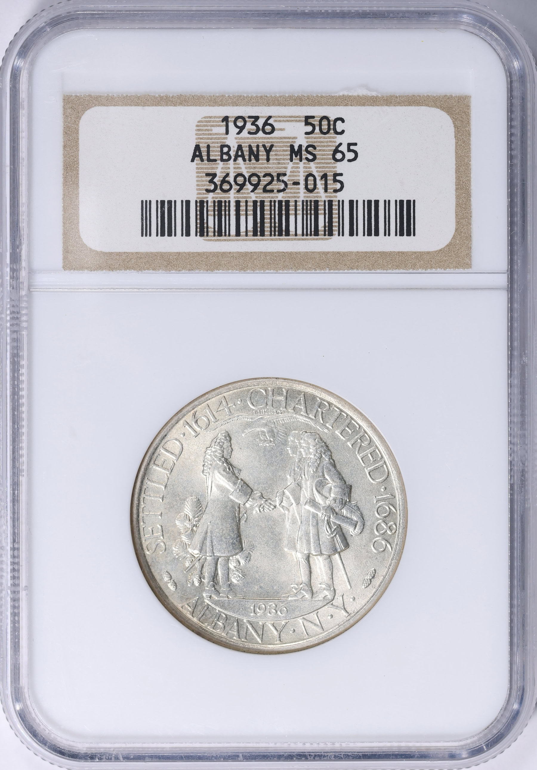 1936 Albany, New York, Charter Anniversary Half Dollar NGC MS-65