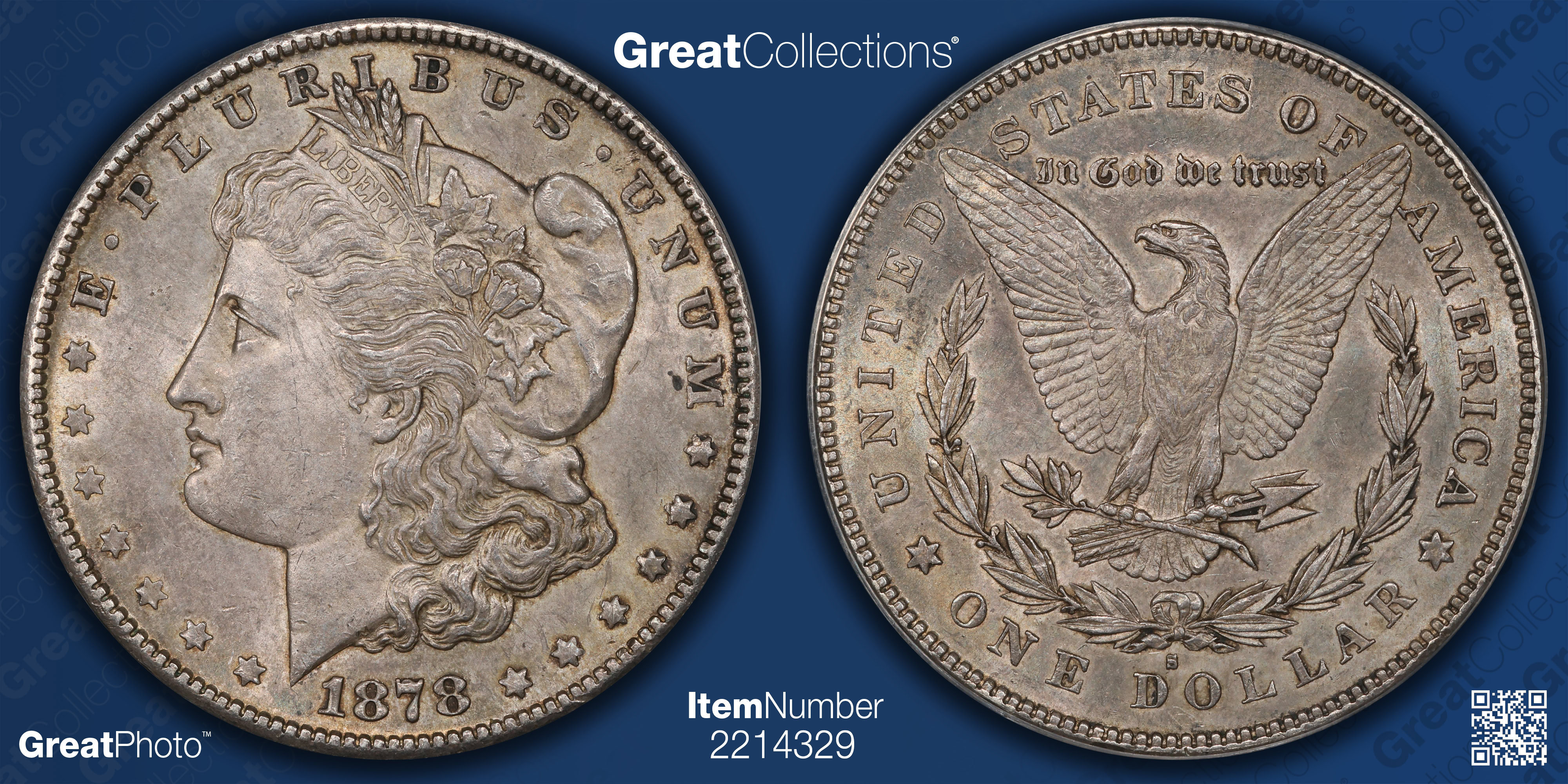 1878-S Morgan Silver Dollar VAM-104 ANACS AU-58 | ANACS Cert