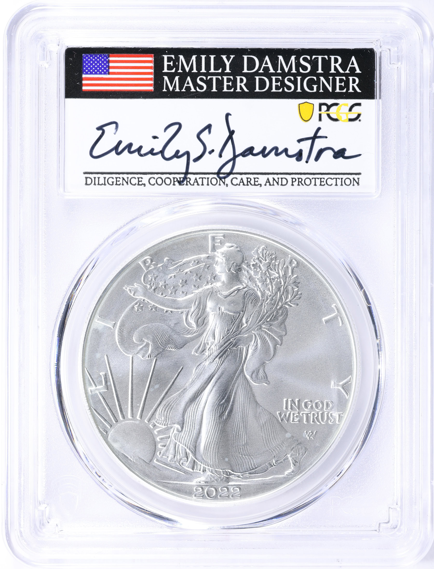 2022-W $1 Silver Eagle Burnished Advanced Release PCGS SP-70