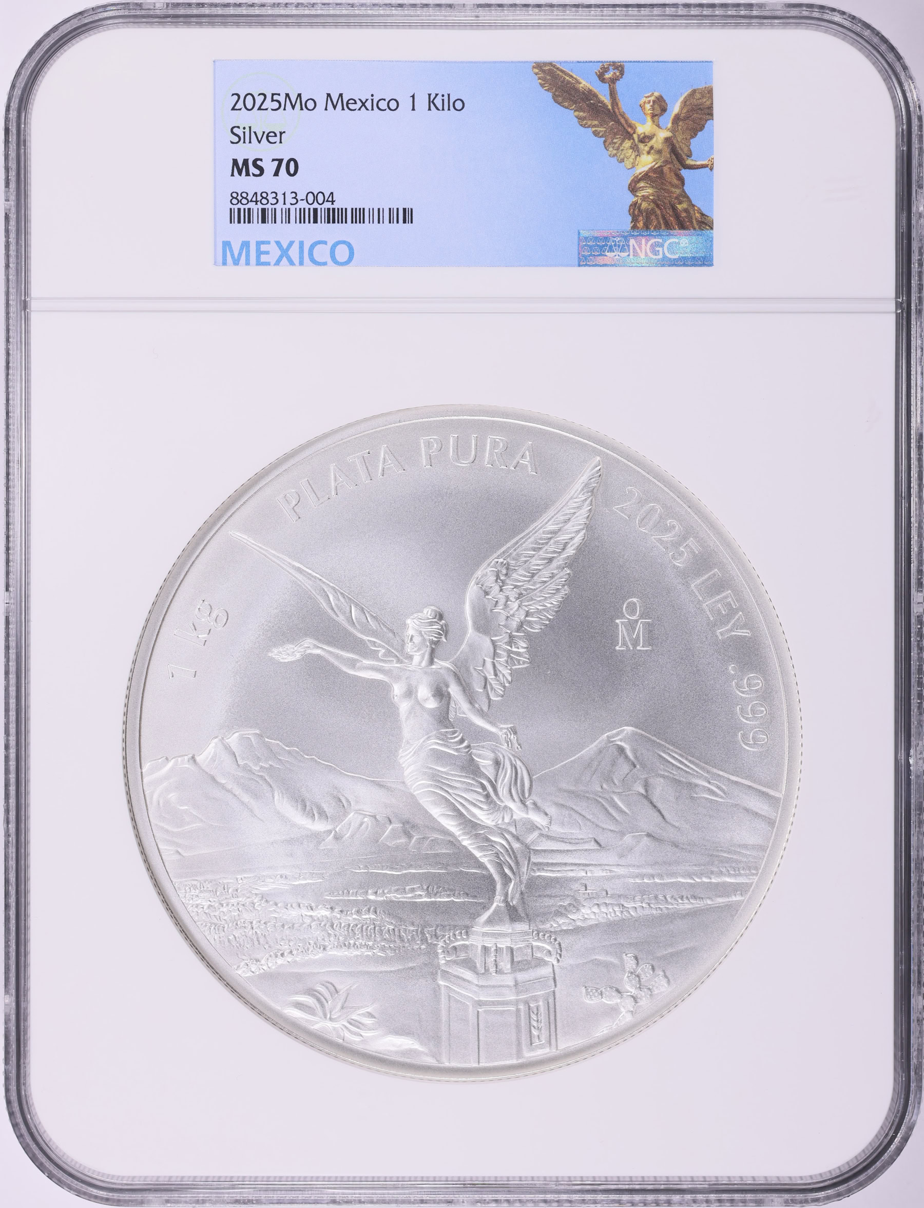 Mexico 2025-Mo Silver Kilo Libertad KM-677 NGC MS-70 (ASW