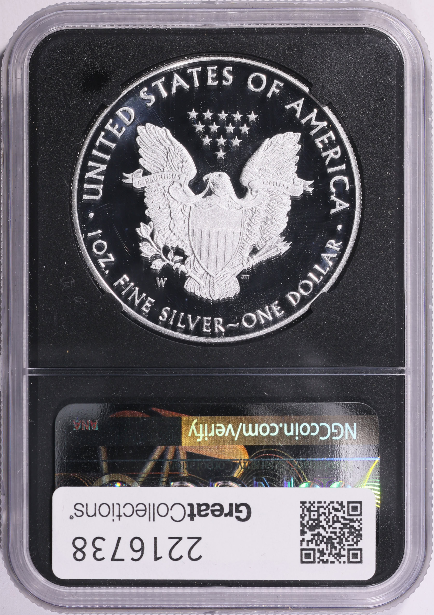 2020-W $1 Silver Eagle V75 Privy First Releases NGC Proof-70 UC
