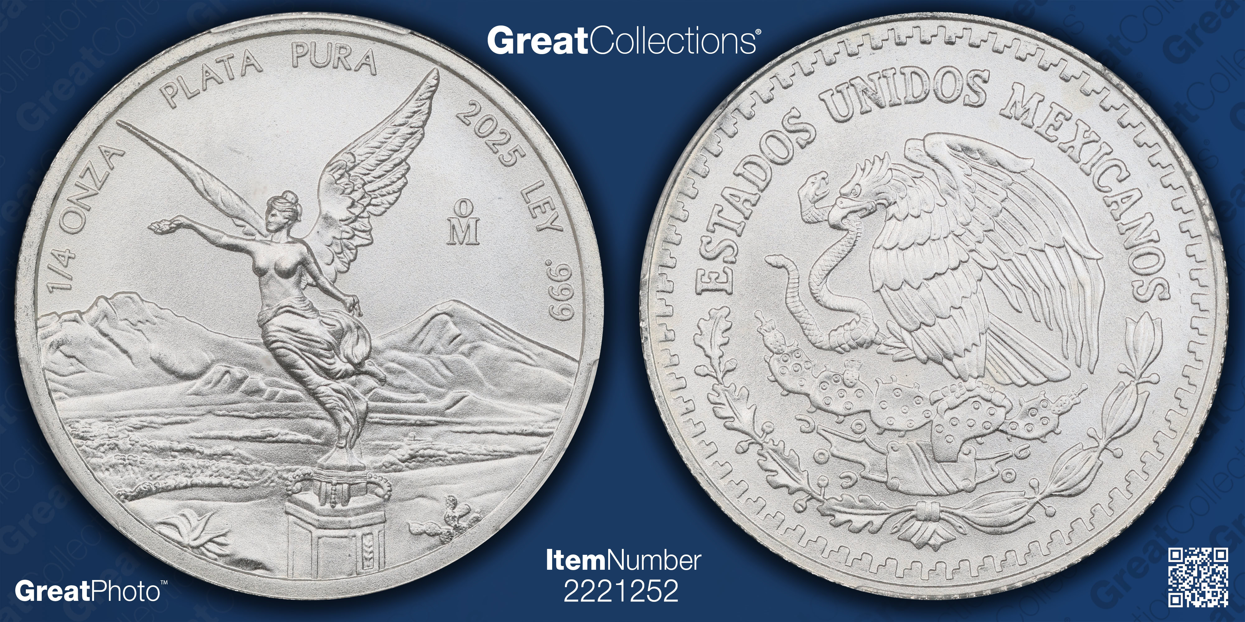 Mexico 2025-Mo Silver 1/4 Onza Libertad KM-611 First Day of Issue