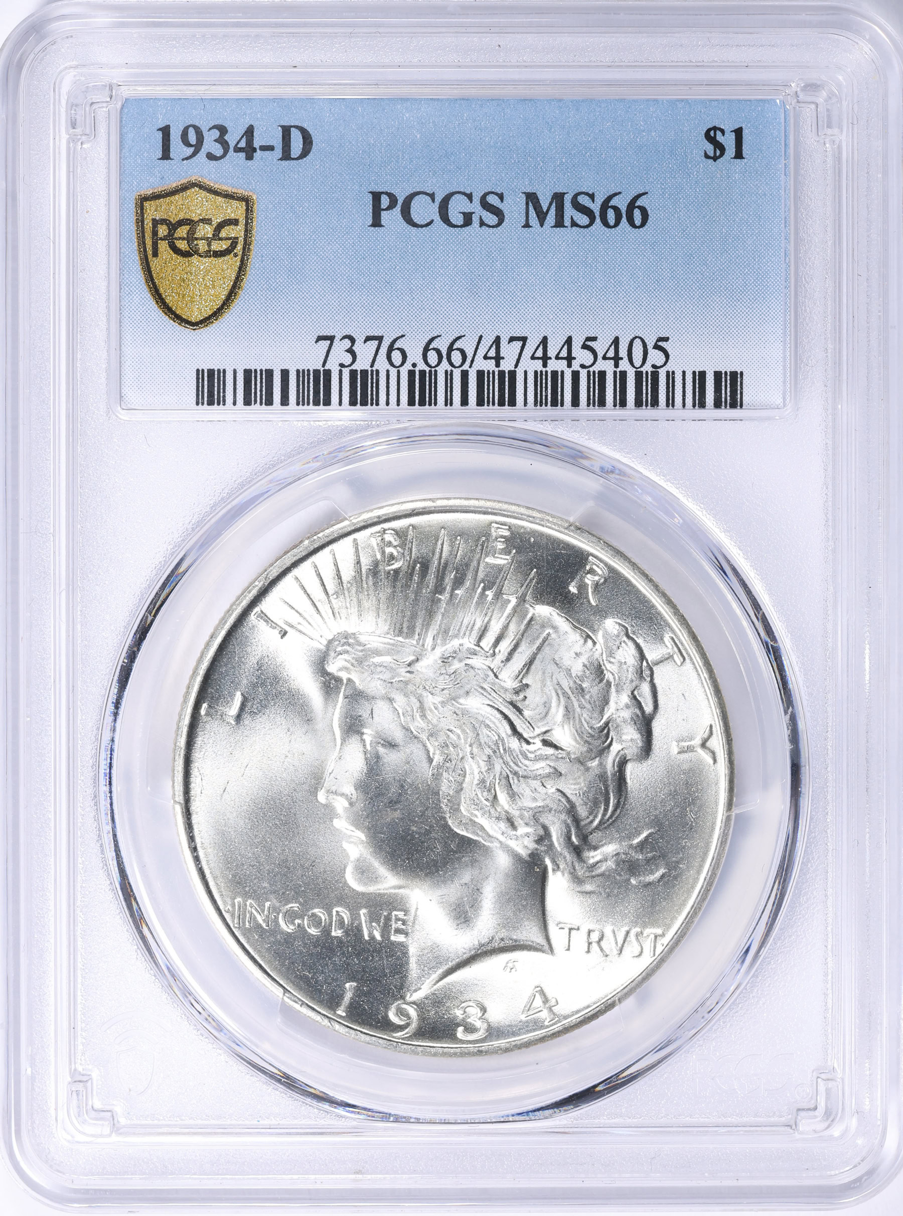 1934-D Peace Silver Dollar PCGS MS-66 (Item 2221257