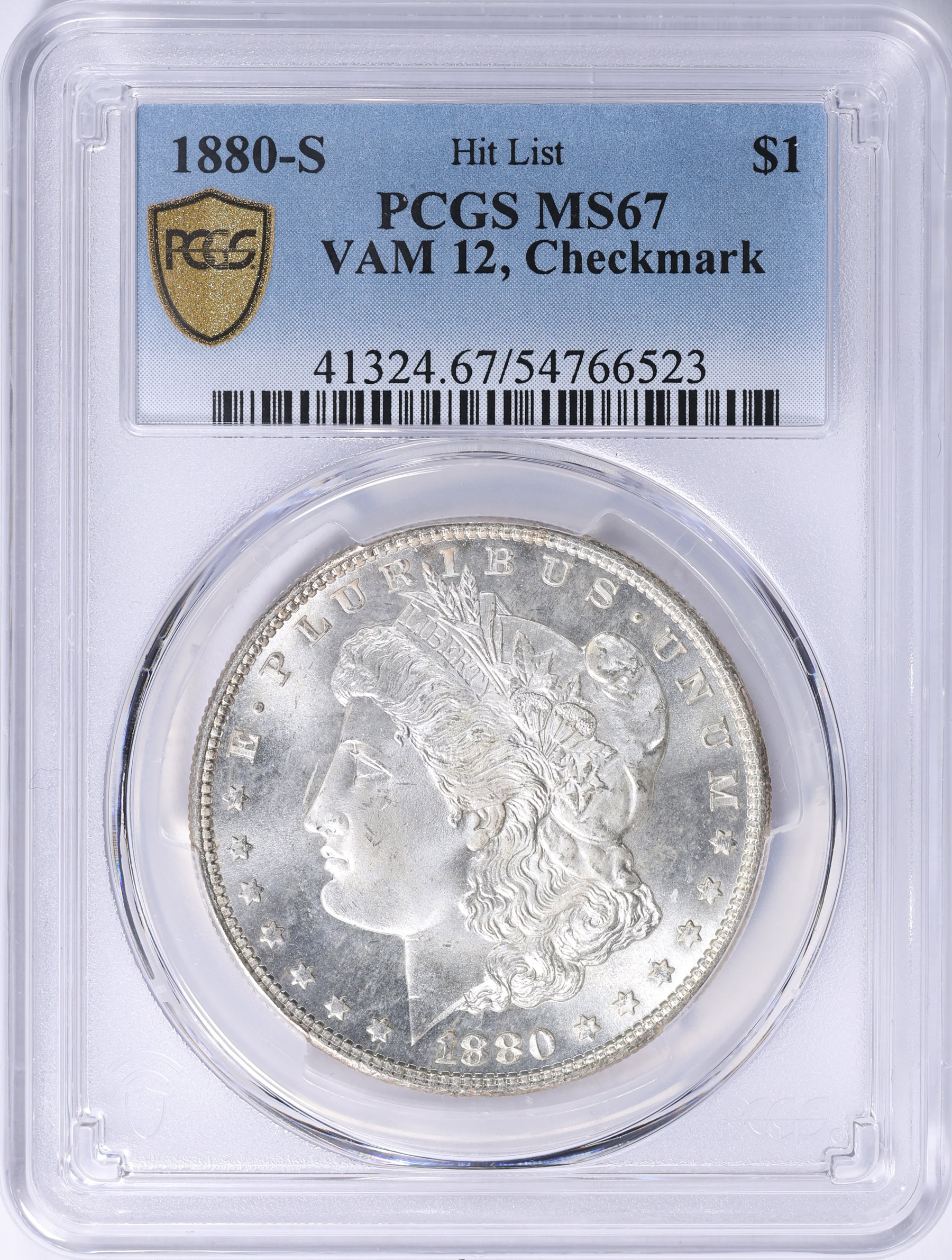 1880-S Morgan Silver Dollar 8/7 Checkmark VAM-12 *Hit List 40