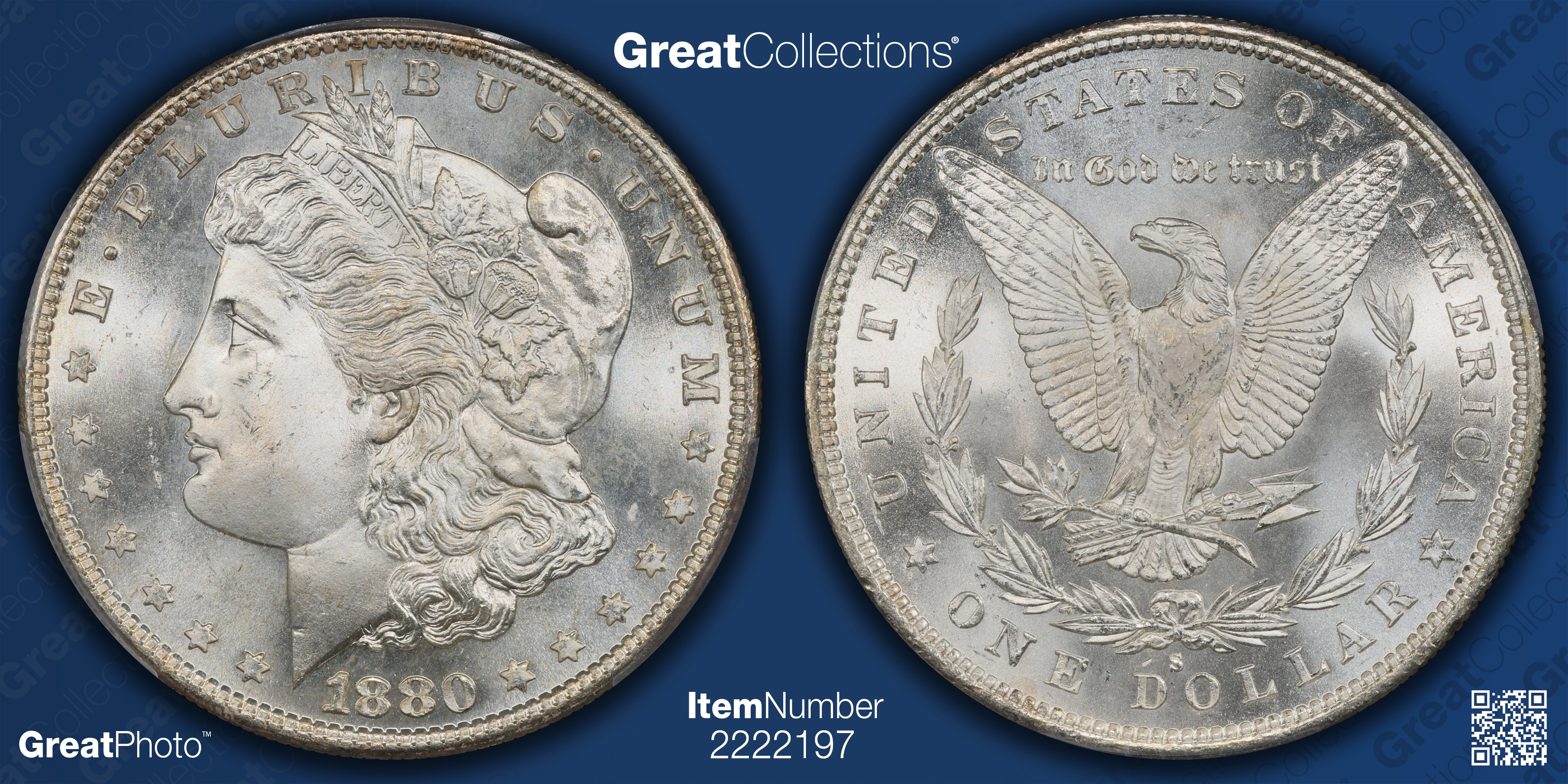 1880-S Morgan Silver Dollar 8/7 Checkmark VAM-12 *Hit List 40