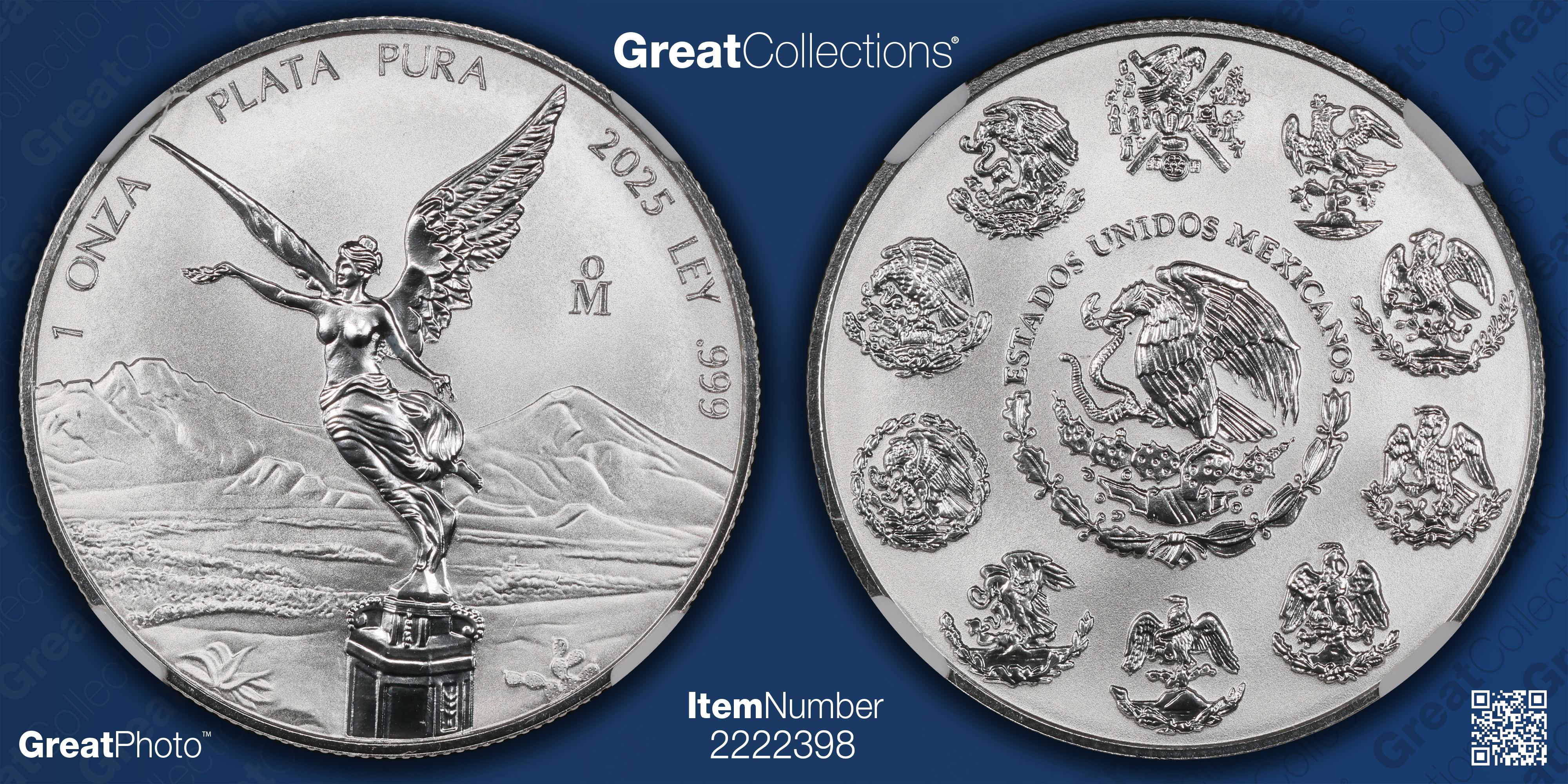 Mexico 2025-Mo Silver Onza Libertad Reverse Proof KM-639 First Day