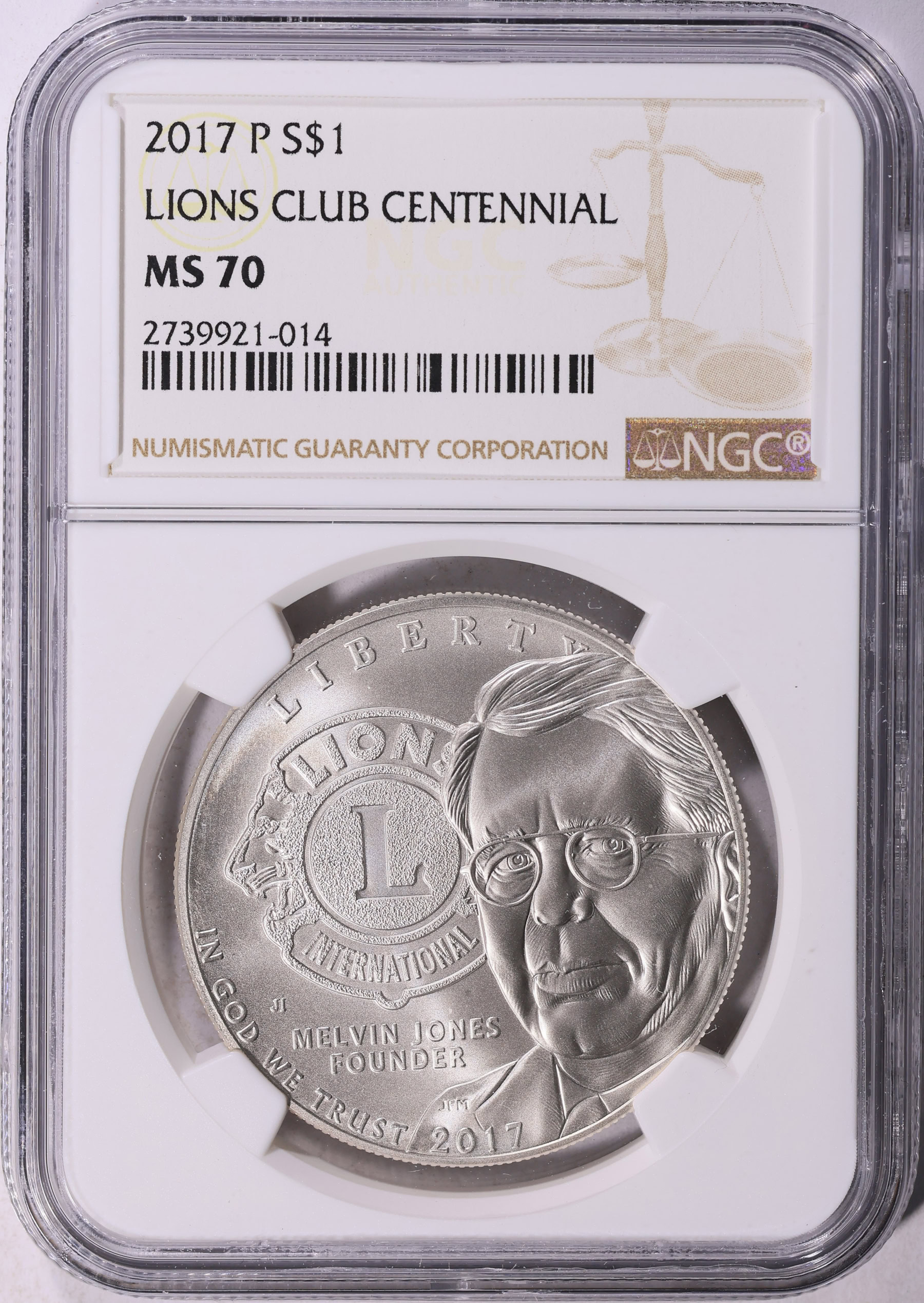 2017-P Lions Club Centennial Silver Dollar NGC MS-70 (Item 2222551
