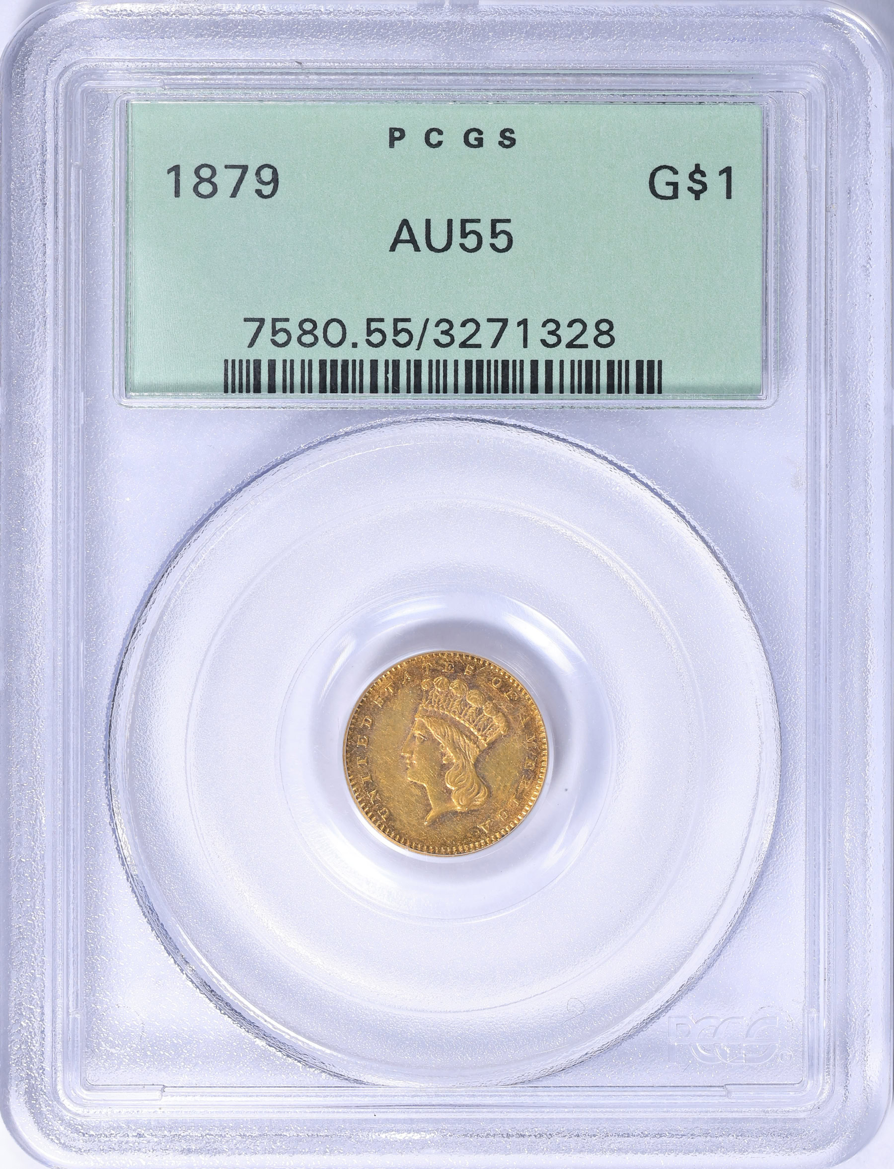 1879 Indian Princess Gold Dollar PCGS AU-55 OGH (Item 2229158