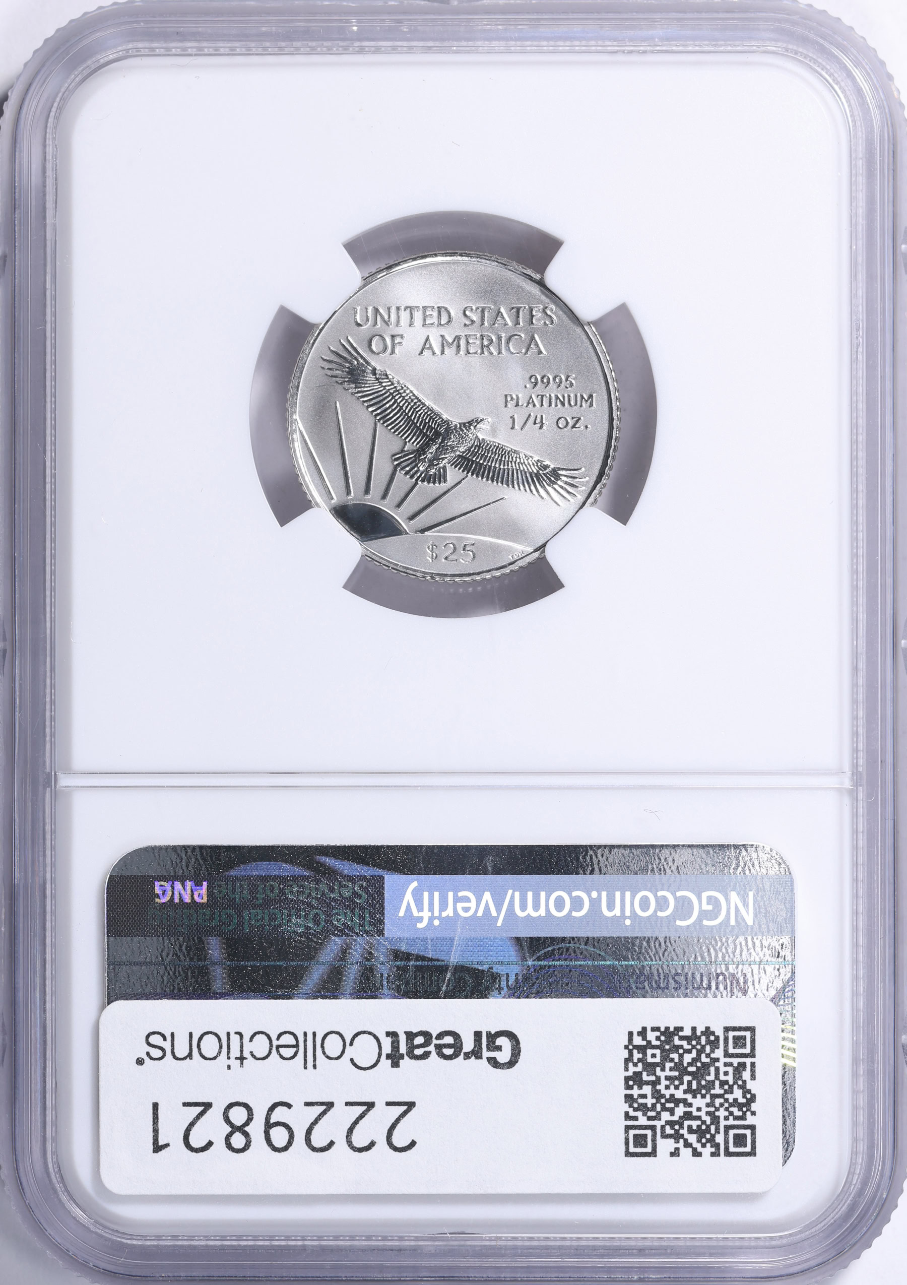 1997 $25 Quarter-Ounce Platinum American Eagle NGC MS-70 (Item