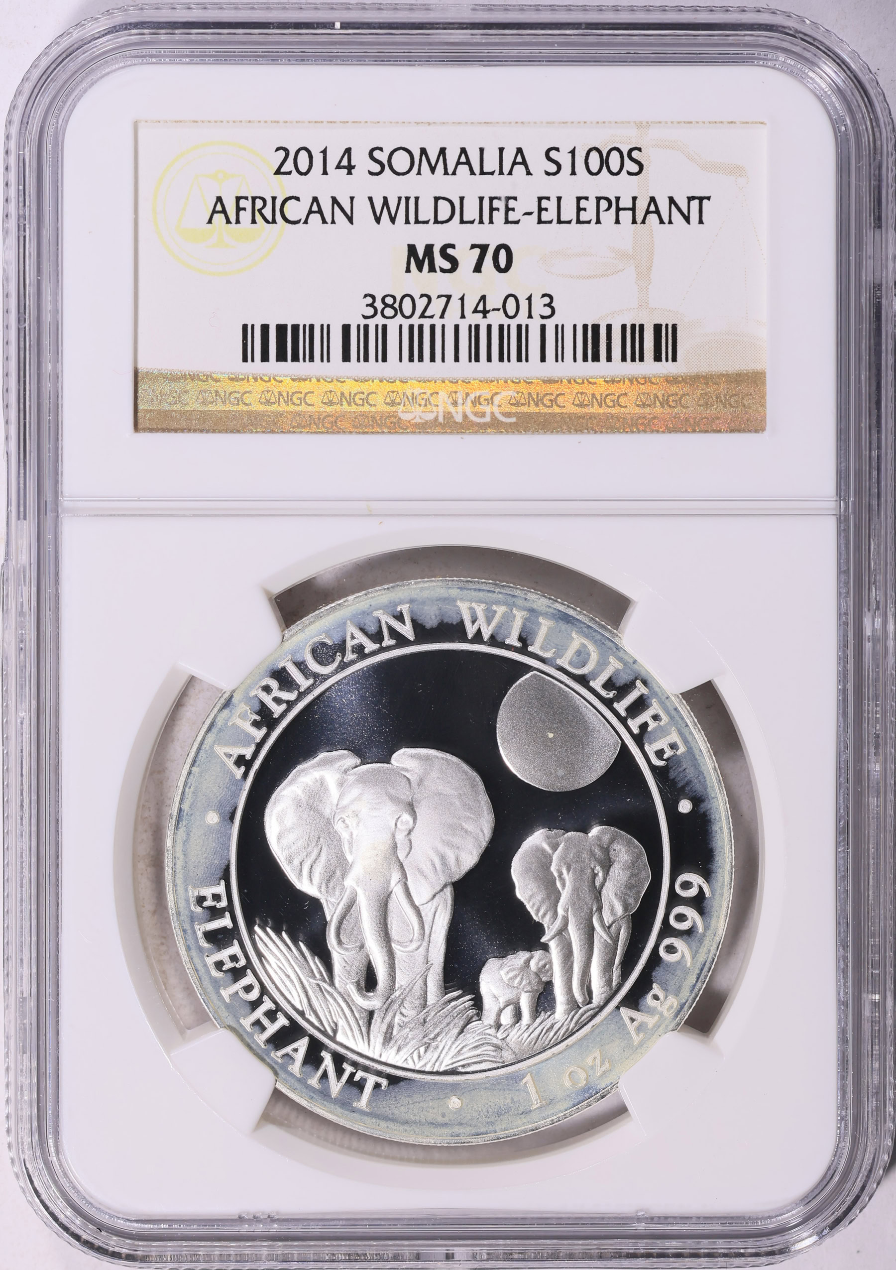 ☆ソマリア・SOMALIA☆100SHILLINGS PROOF銀貨☆1OZ FINE SILVER☆NGC
