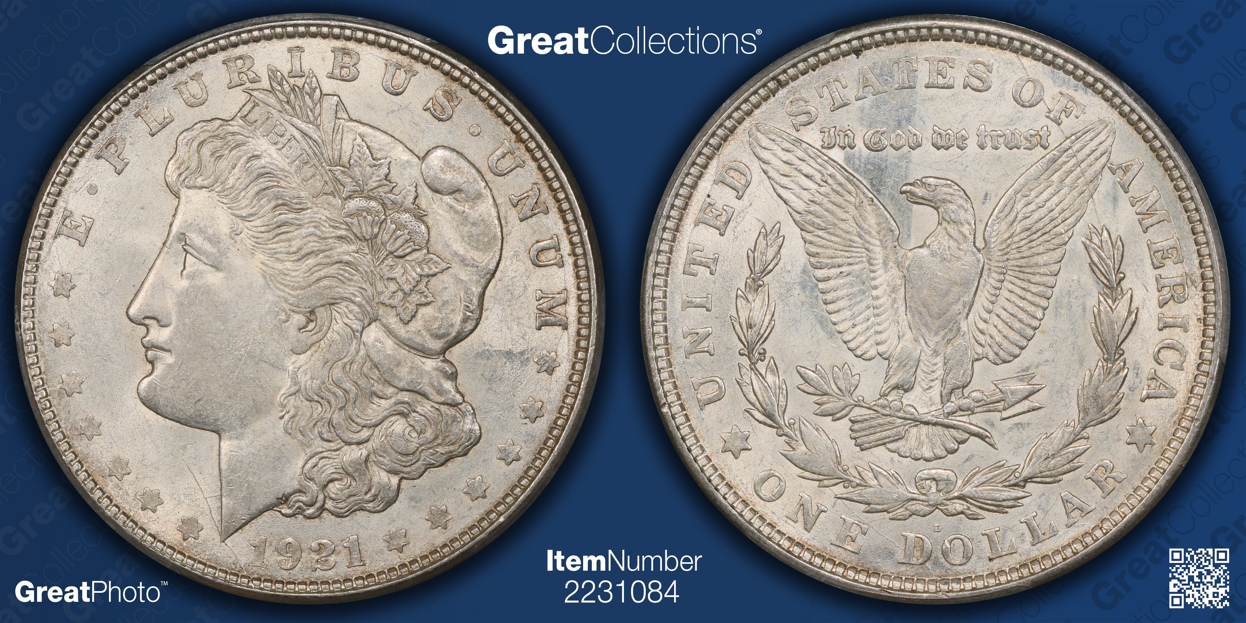 1921-D Morgan Silver Dollar Capped R VAM-1B *Hot 50* PCGS AU-55