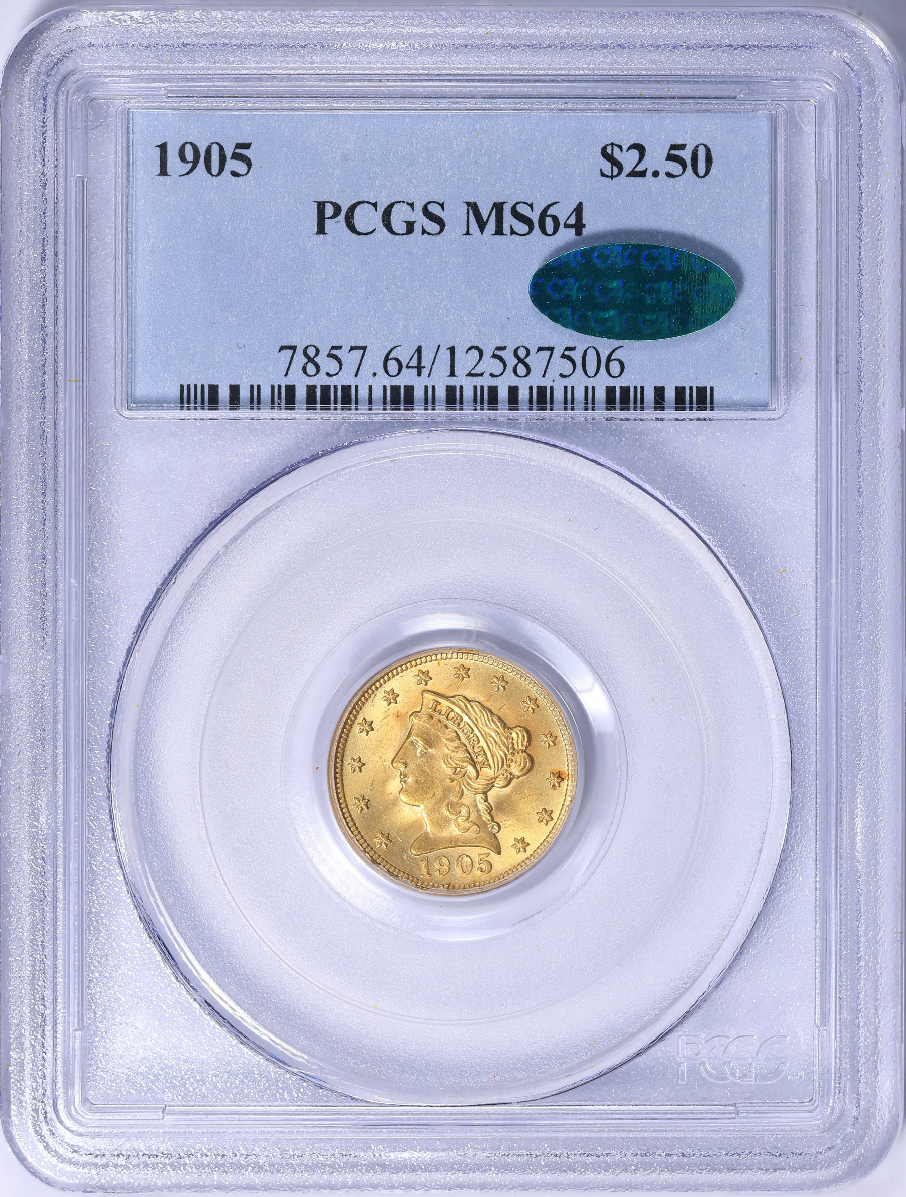 激レア　郵便局　ゆうちょ　ますますくん　金色 1905 Liberty Gold Quarter Eagle PCGS MS-64 (CAC Green) (Item