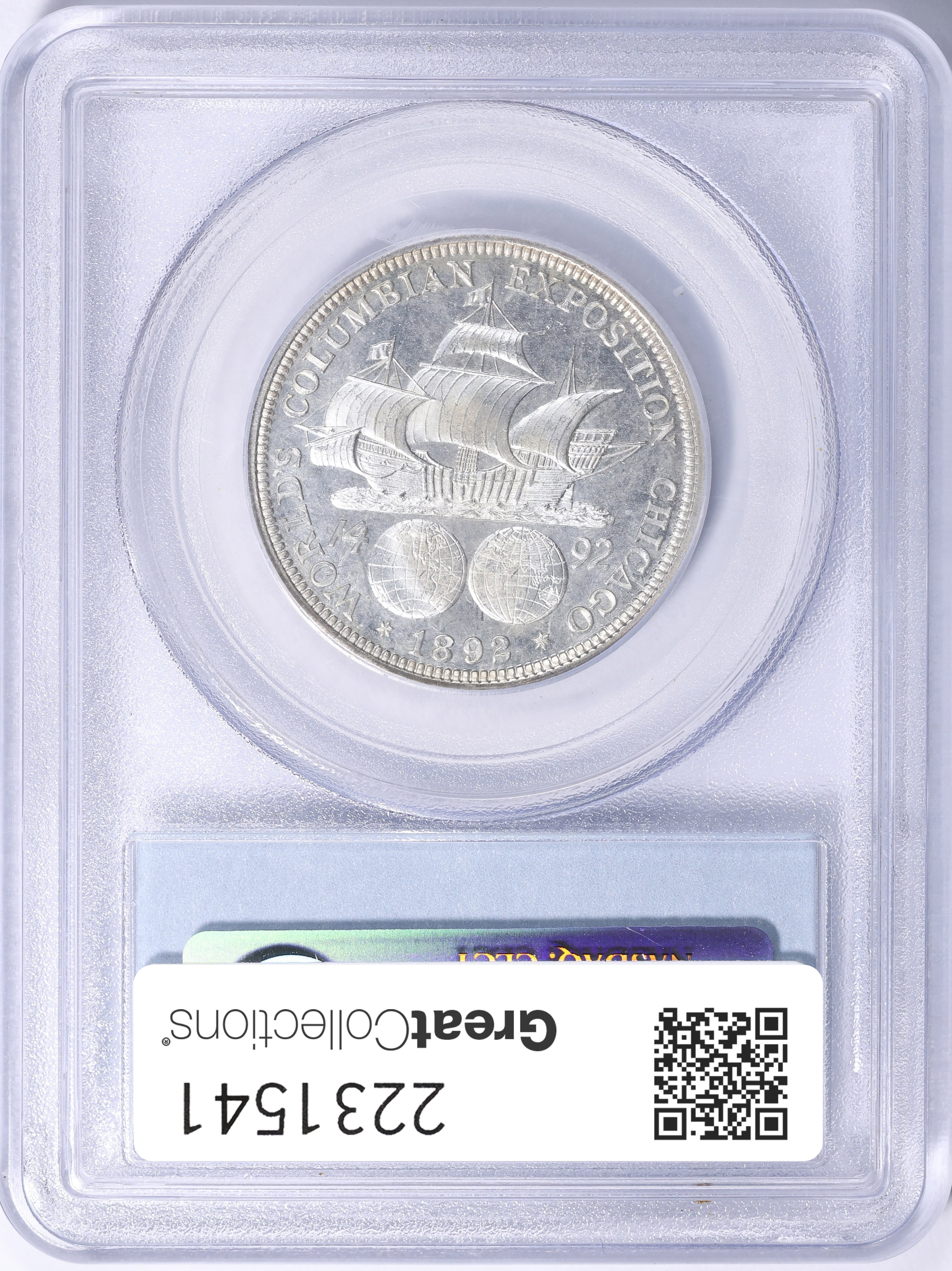 1892 World Columbian Exposition Half Dollar PCGS Proof-63 (CAC