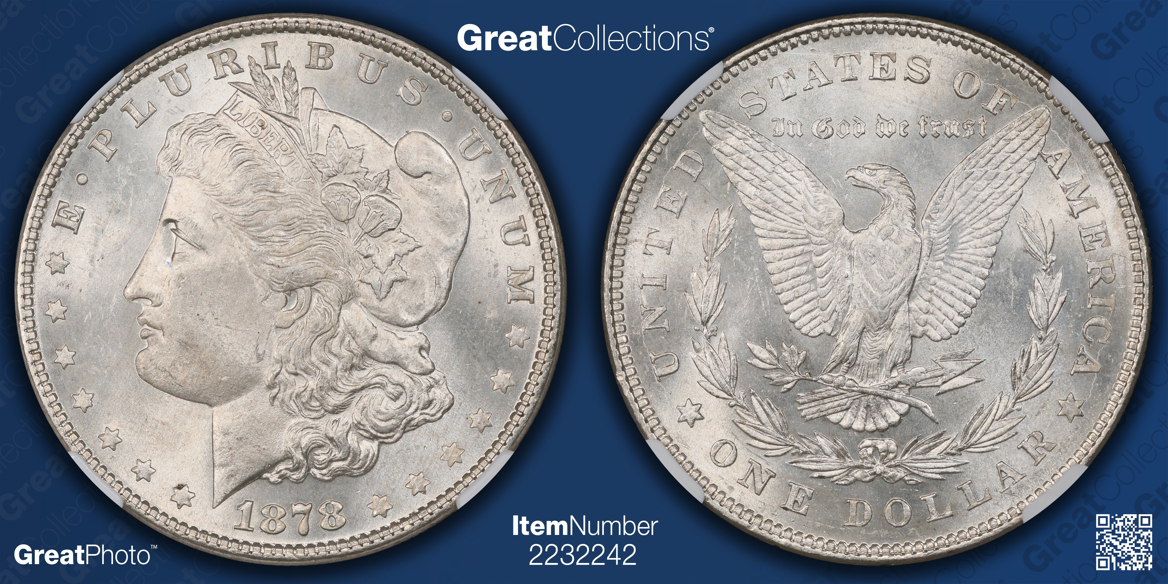 1878 7TF Morgan Silver Dollar Reverse of 1878 NGC MS-63 (Item
