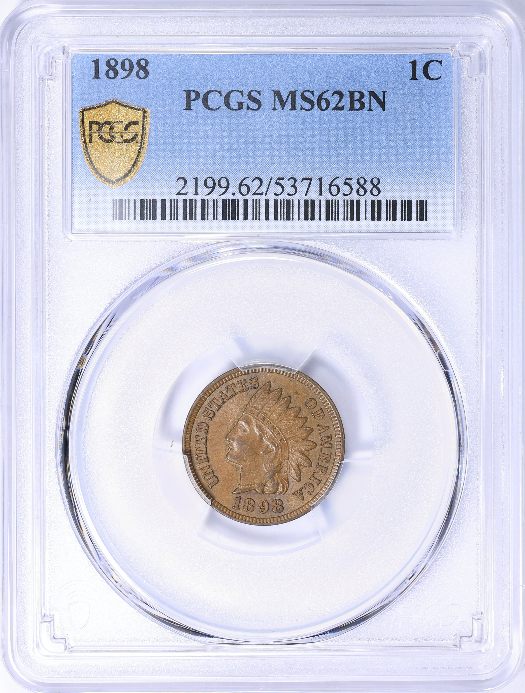 1898 Indian Cent PCGS MS-62 BN (Item 2234869) | GreatCollections