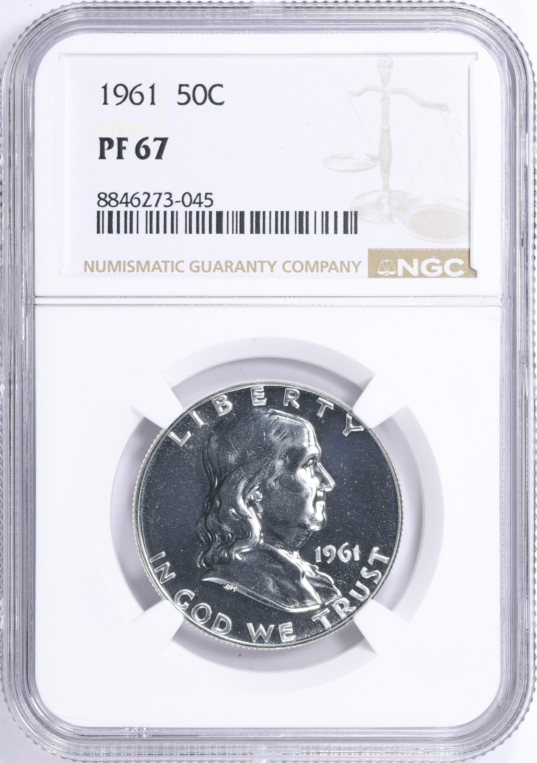 1961 Franklin Half Dollar NGC Proof-67 (Item 2235705