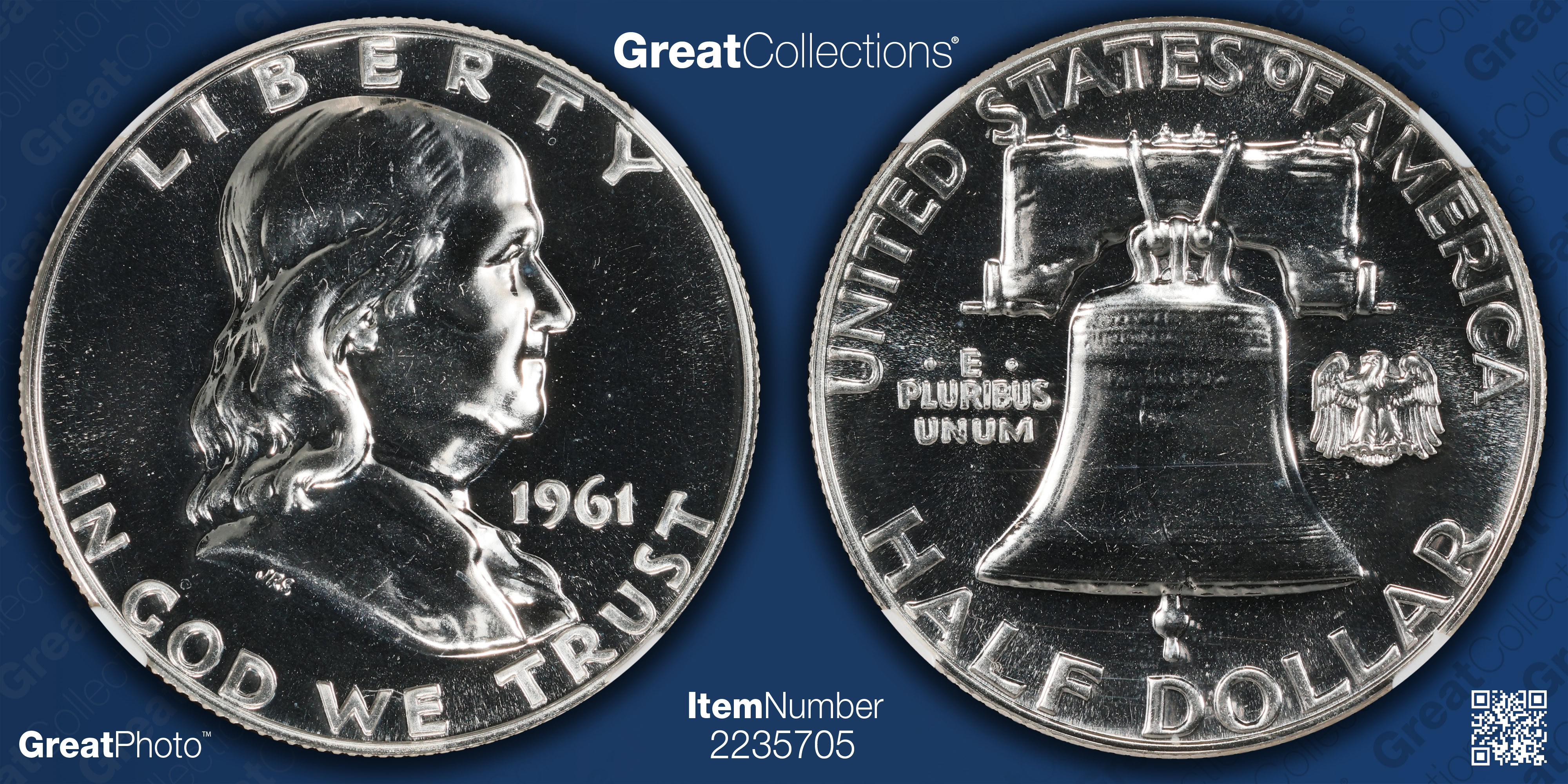 1961 Franklin Half Dollar NGC Proof-67 (Item 2235705