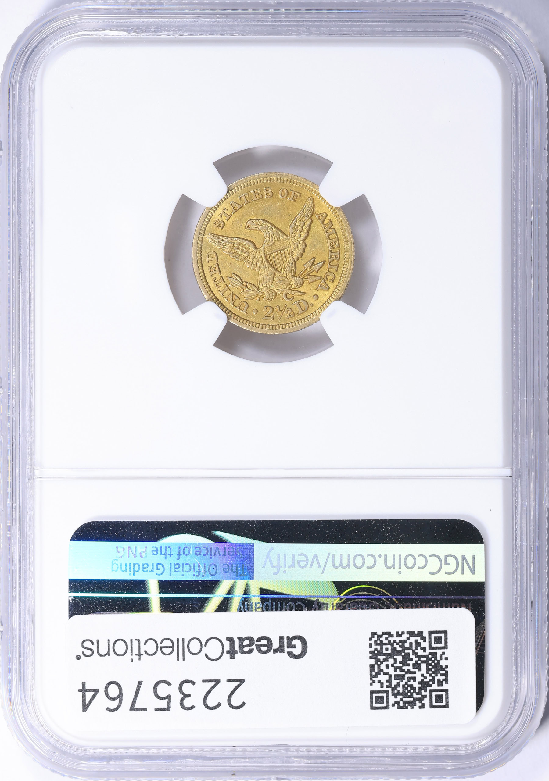 1847-C Liberty Gold Quarter Eagle NGC AU-55 (Item 2235764