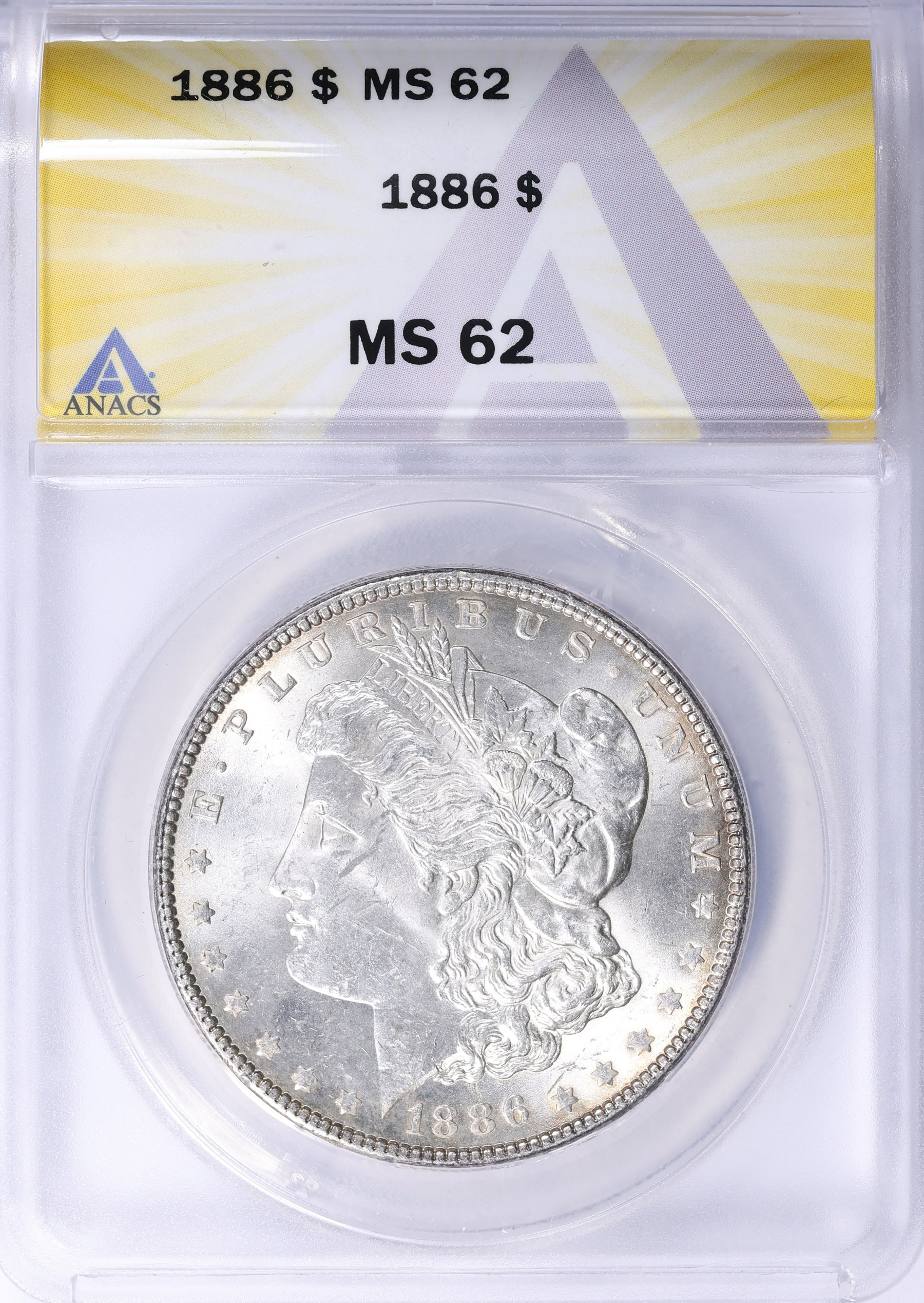 銀塊 1886 Morgan Silver Dollar ANACS MS-62 (Item 2236145