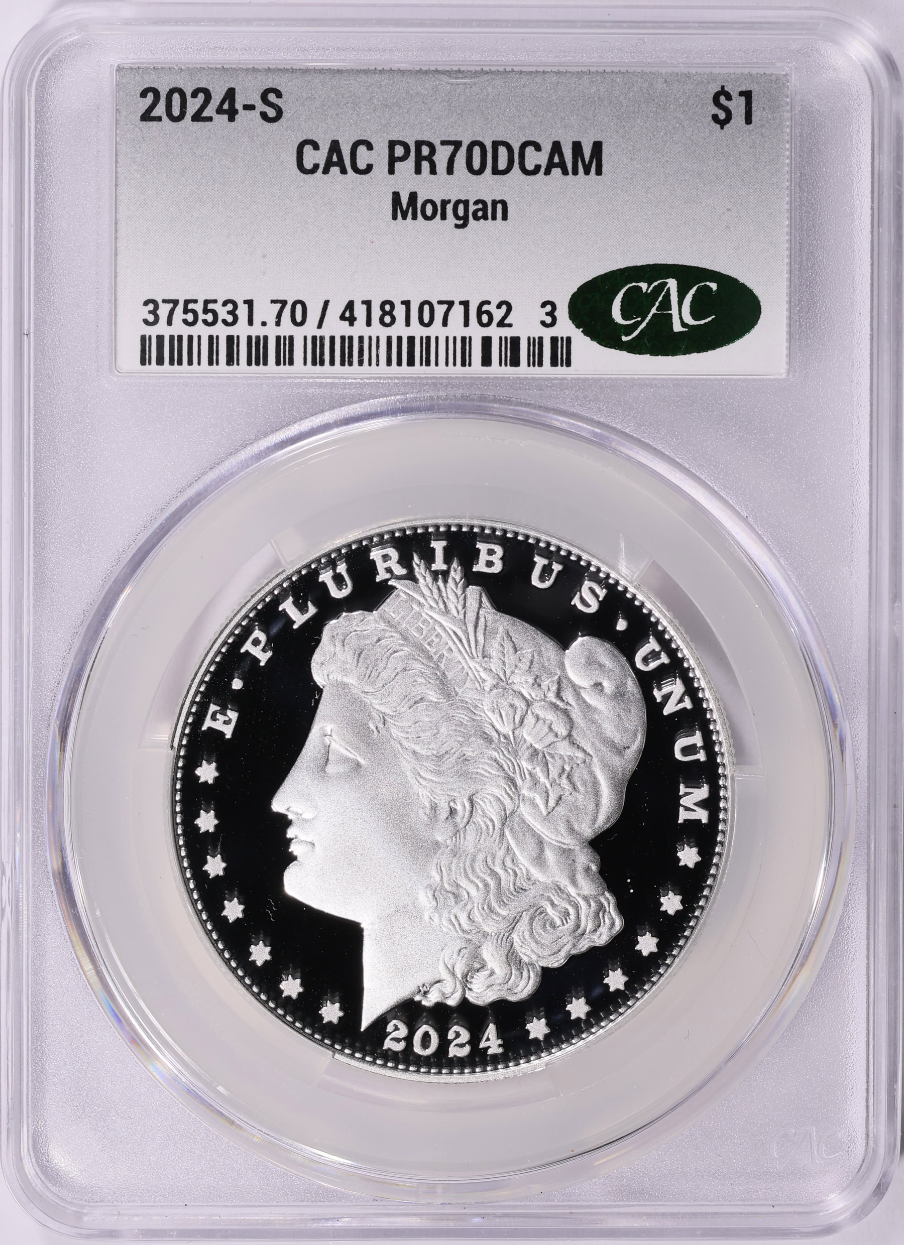 2024-S Morgan Silver Dollar CACG Proof-70 DCAM | CACG Cert