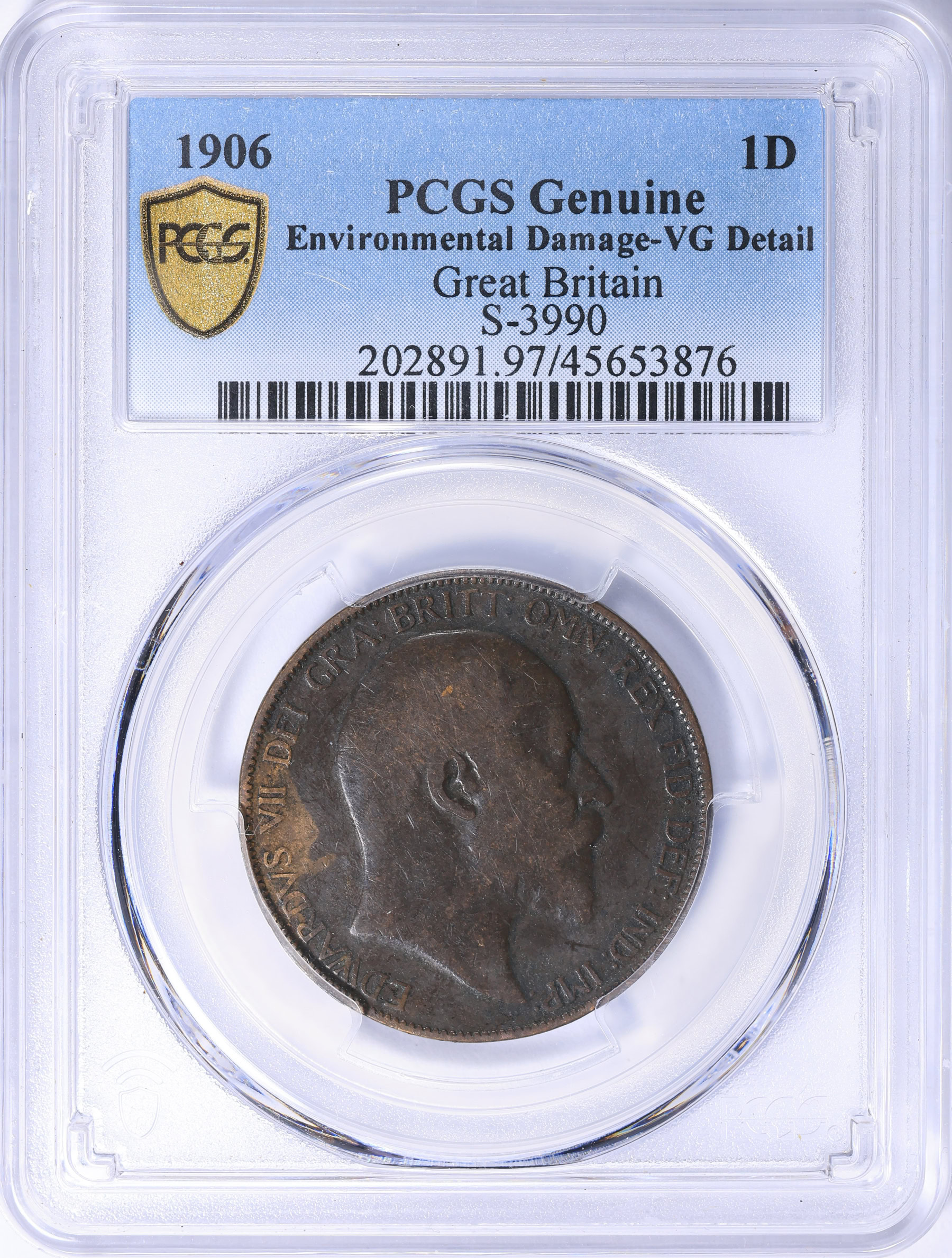 Great Britain 1906 Penny KM-794.2 PCGS Genuine VG Details (Item