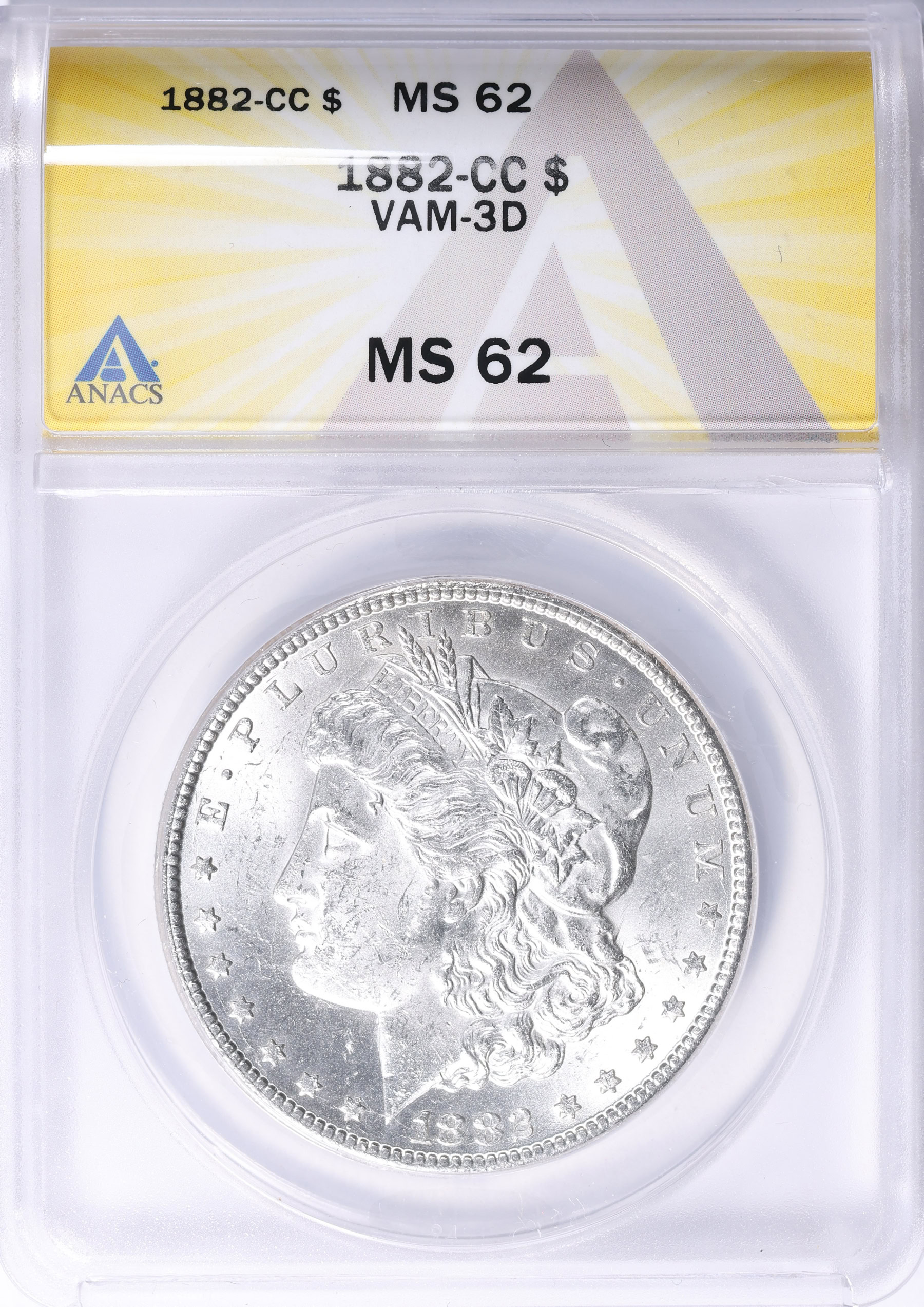 【週末セール】【3Dアート】KOMPOSITION 607 1882-CC Morgan Silver Dollar VAM-3D ANACS MS-62 | ANACS Cert