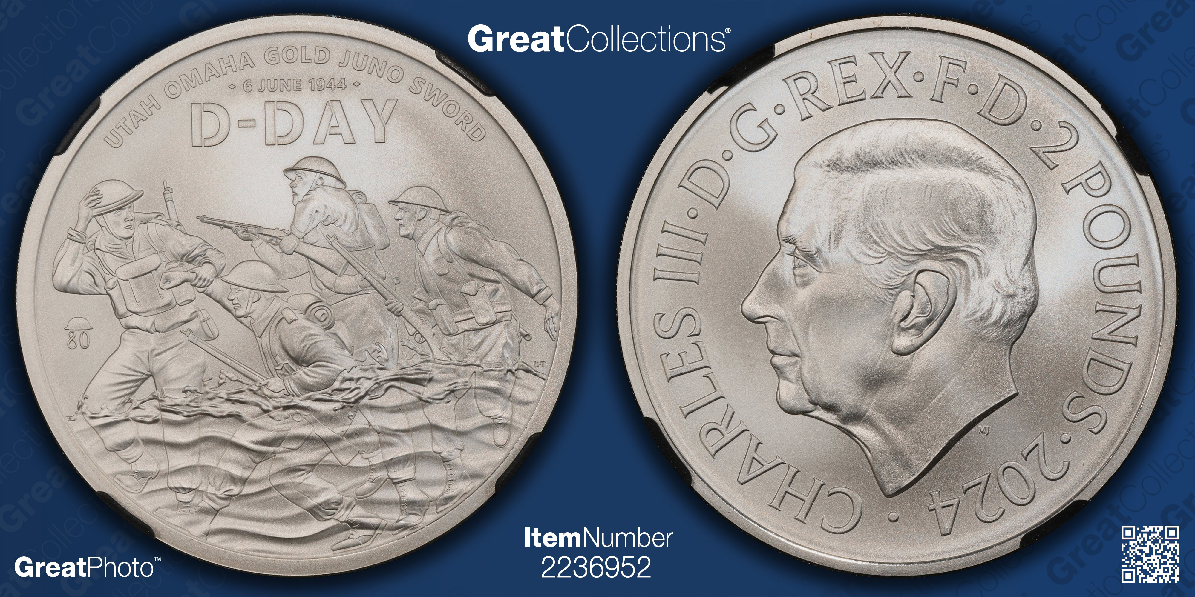 Great Britain 2024 Silver £2 D-Day 80th Anniversary Matte Finish