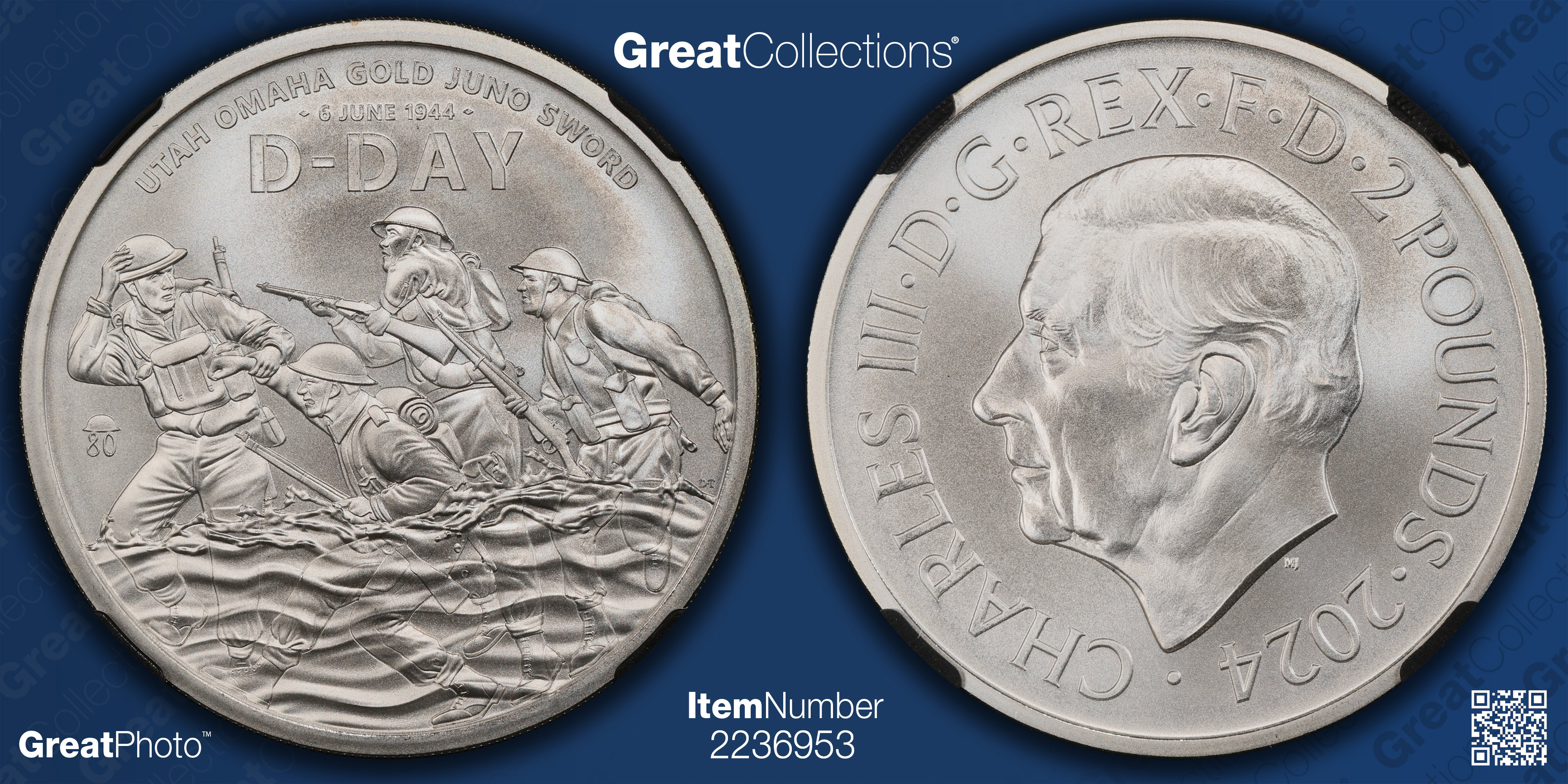 Great Britain 2024 Silver £2 D-Day 80th Anniversary Matte Finish