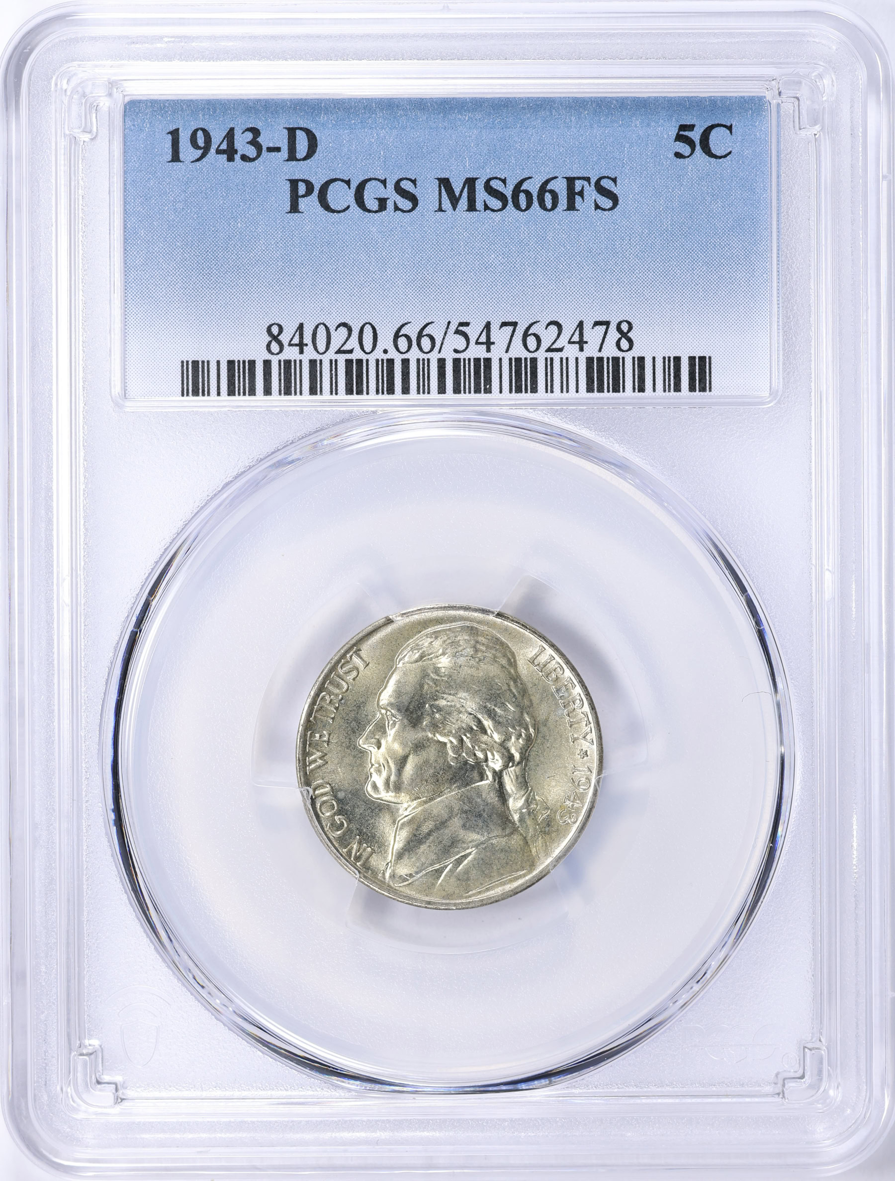 1943-D Jefferson Nickel PCGS MS-66 FS (Item 2237086