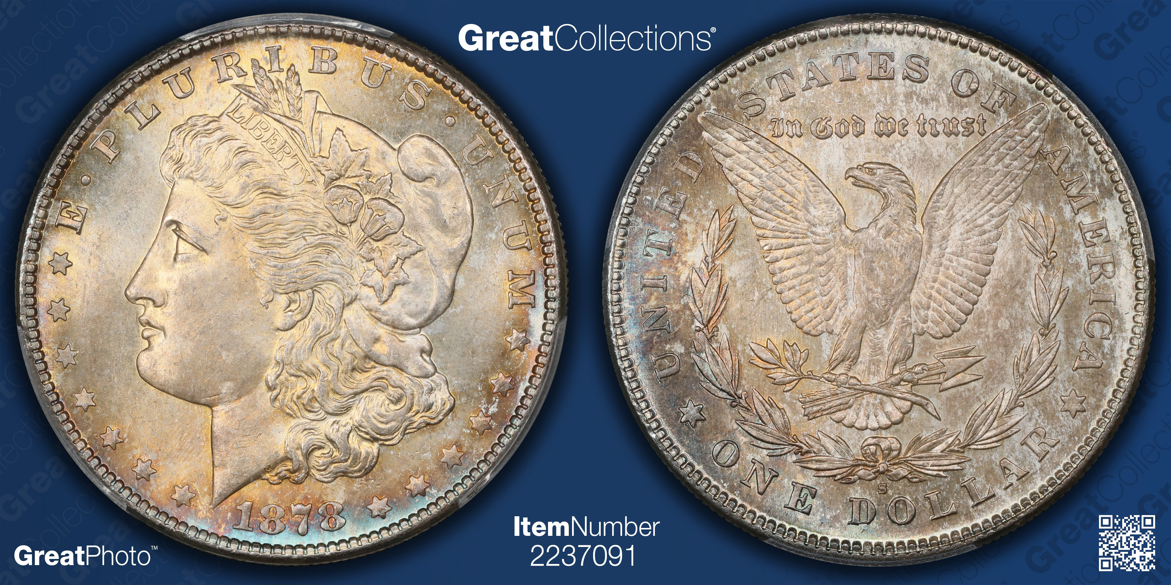 1878-S Morgan Silver Dollar PCGS MS-64 (Toned) (Item 2237091