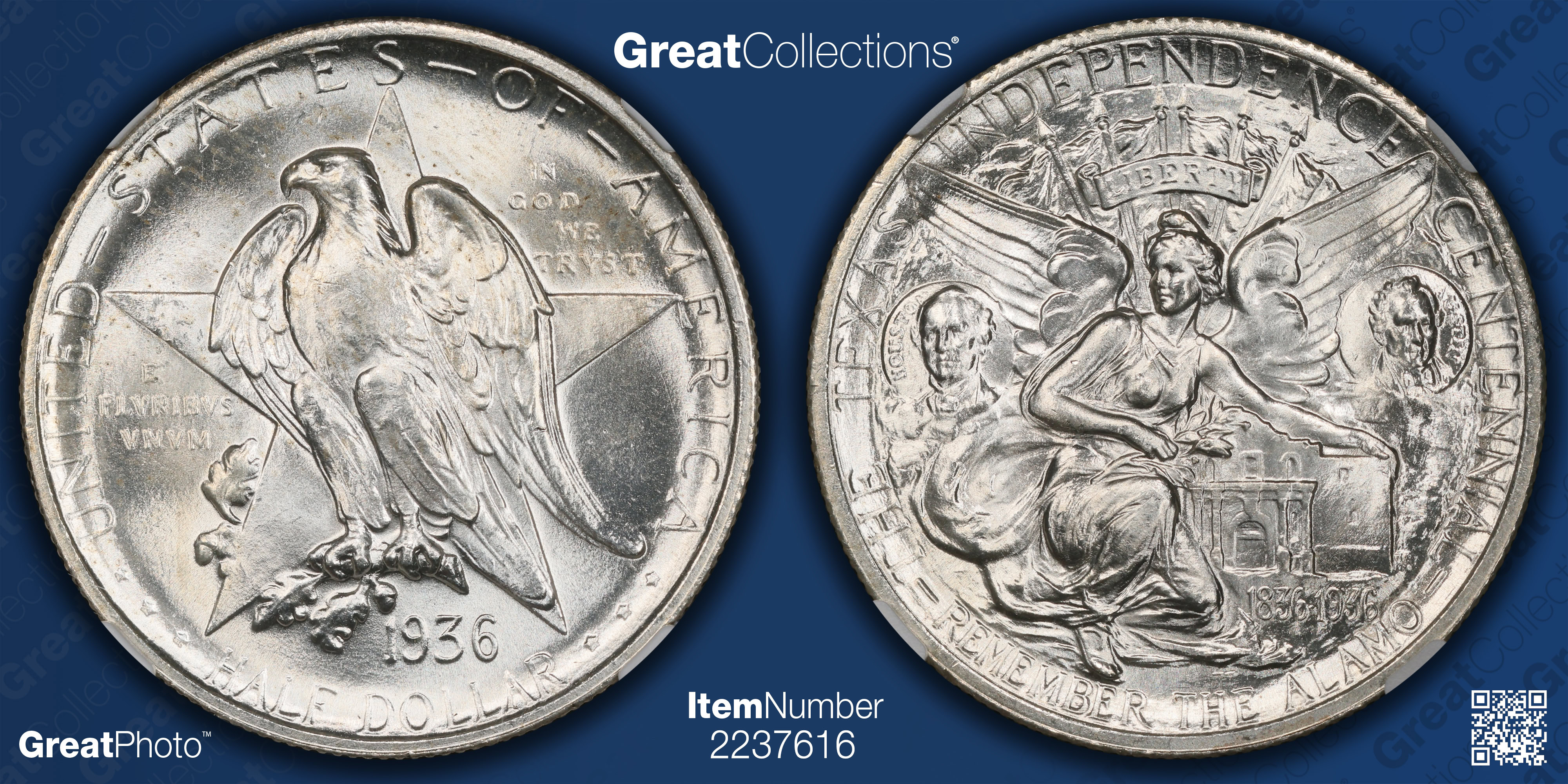 専用 YTさん 50銭 NGC MS 66 1936 Texas Centennial Half Dollar NGC MS-66 (CAC Green) (Item