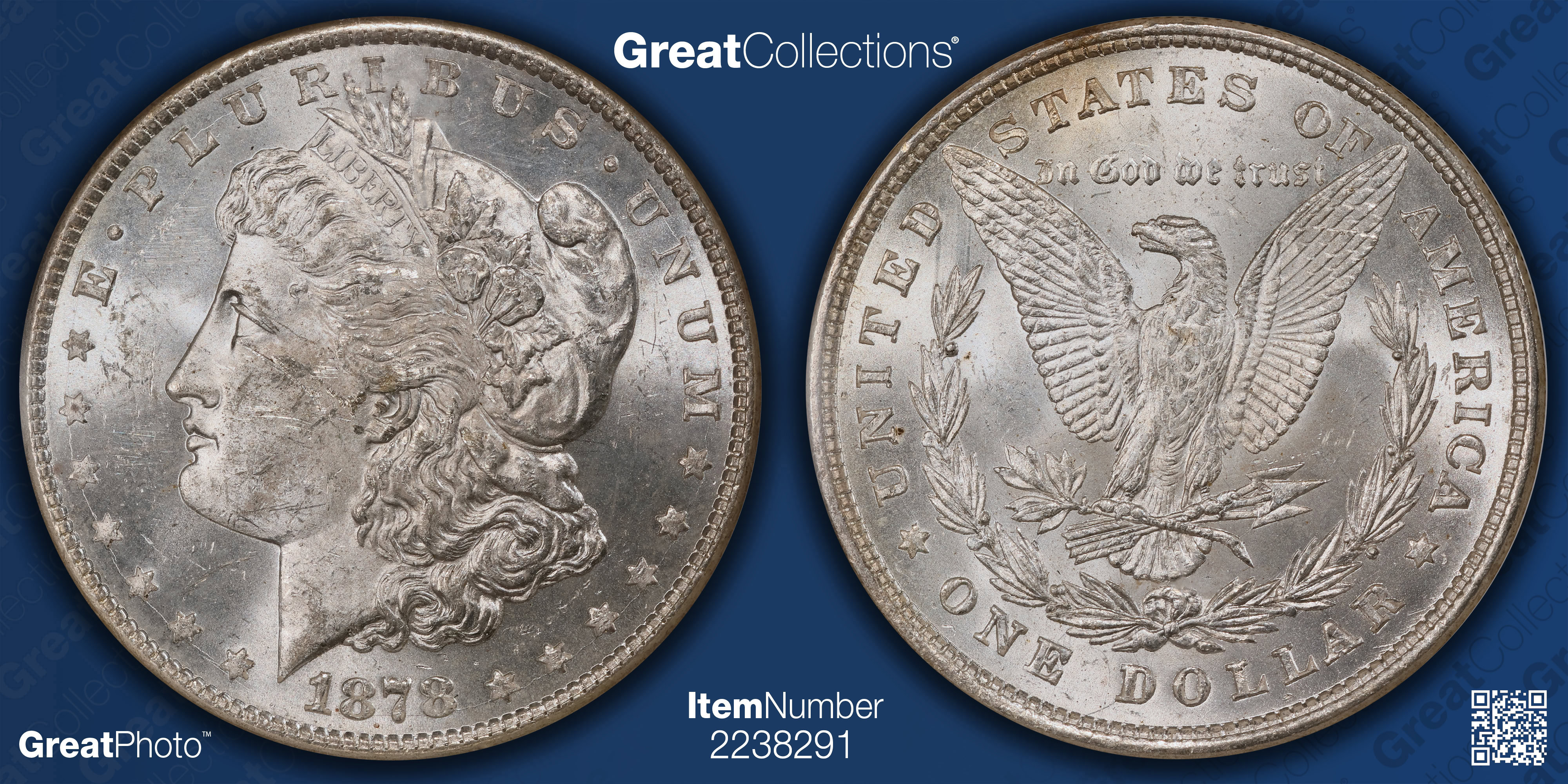 1878 8TF Morgan Silver Dollar VAM-6 NGC MS-61 (Binion Collection