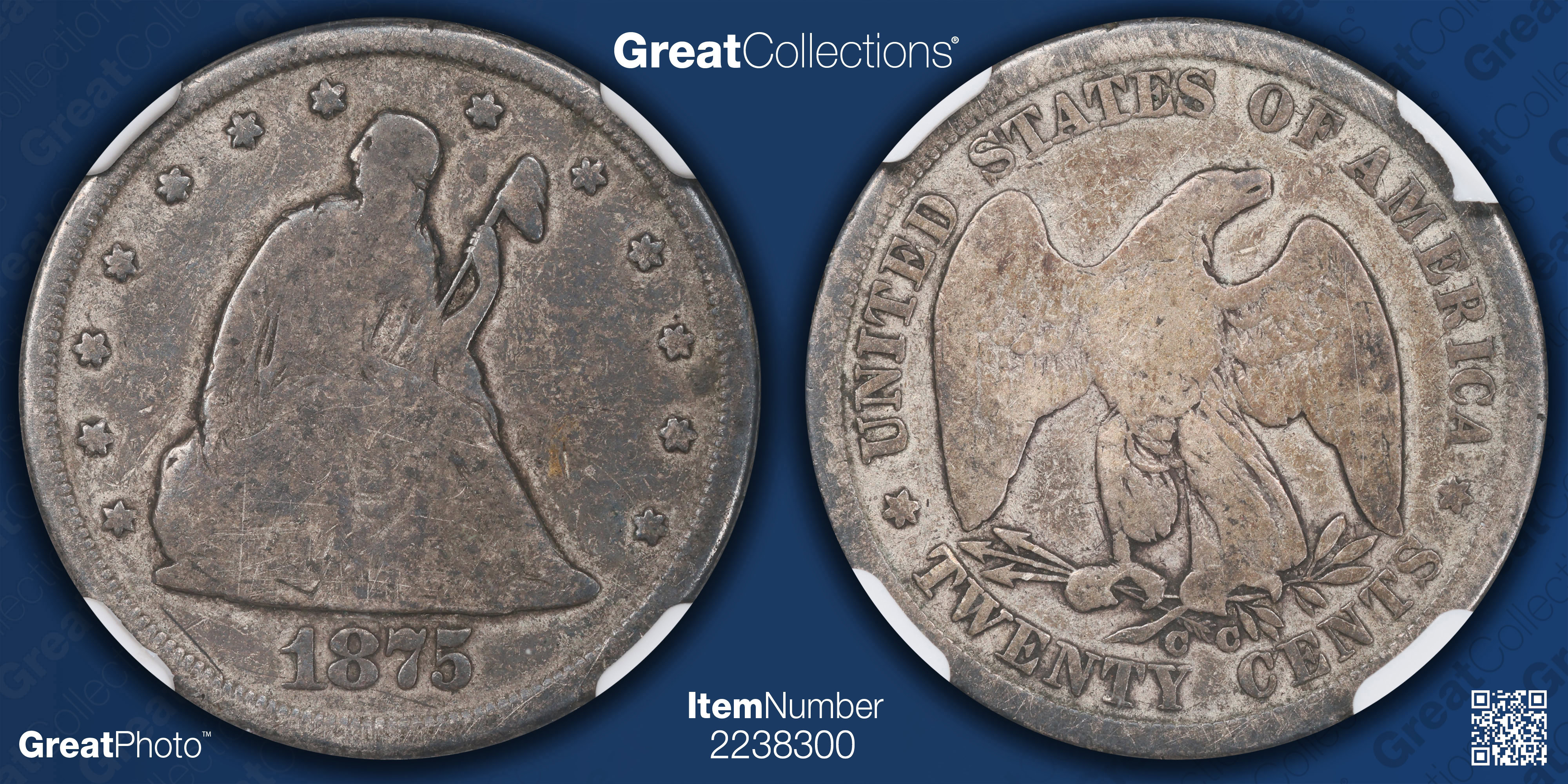 1875-CC Twenty-Cent Piece NGC VG-10 (Item 2238300
