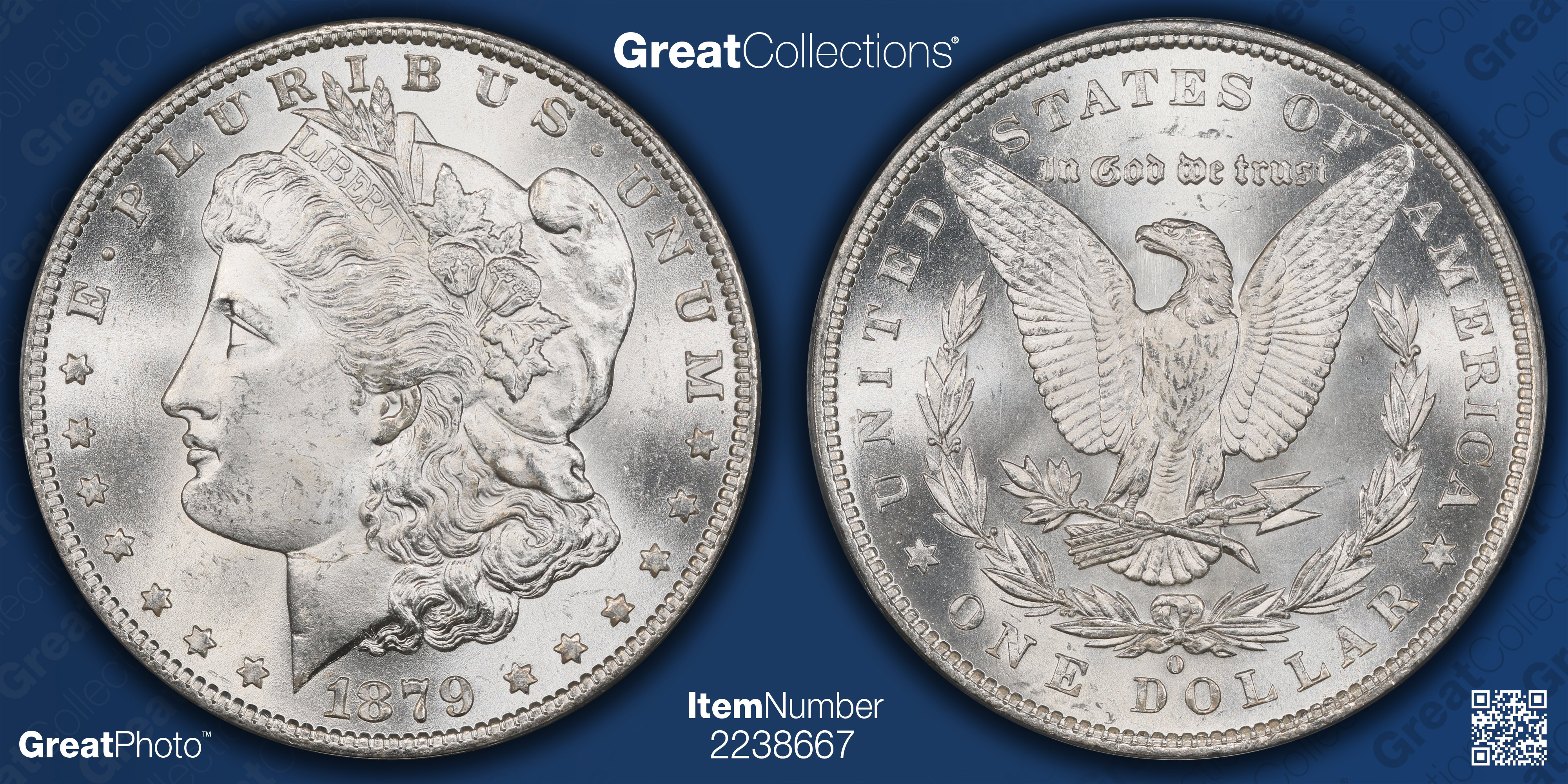 1879-O Morgan Silver Dollar PCGS MS-64 (CAC Green) (Item 2238667