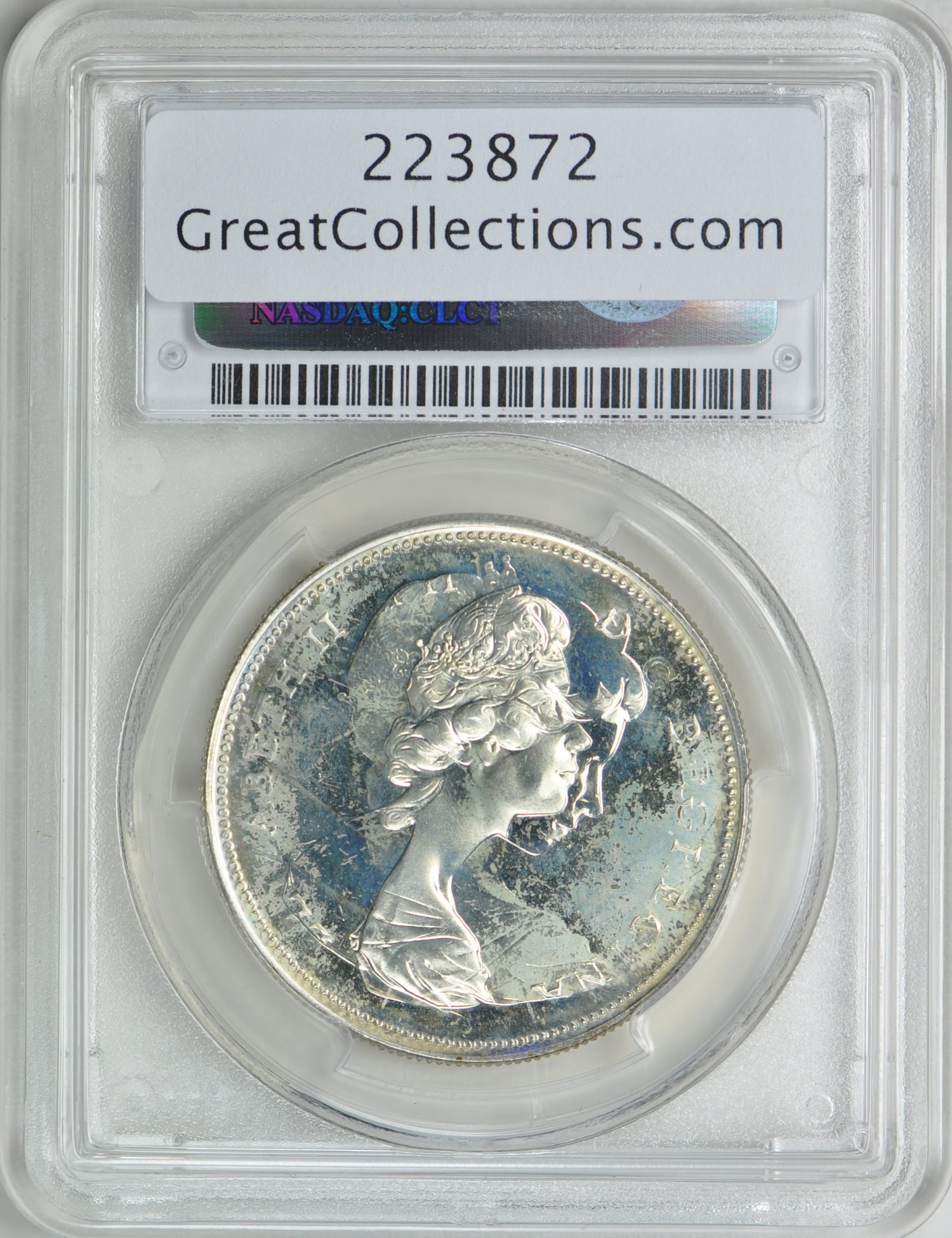 Canada - Mint Error 1967 S$1 Silver Diving Goose Rotated Double