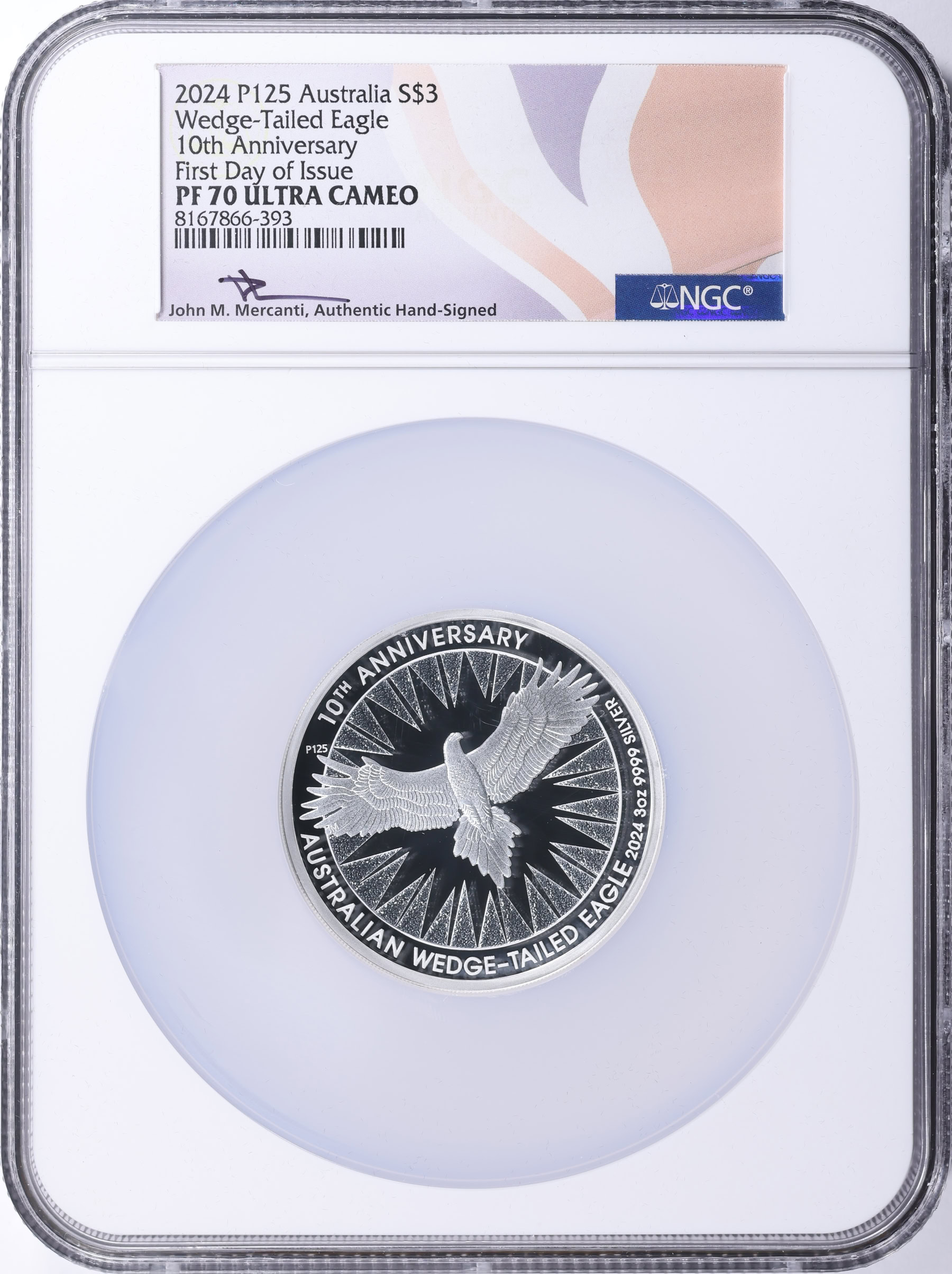 Australia 2024-P125 Silver $3 Wedge-Tailed Eagle 10th Anniversary