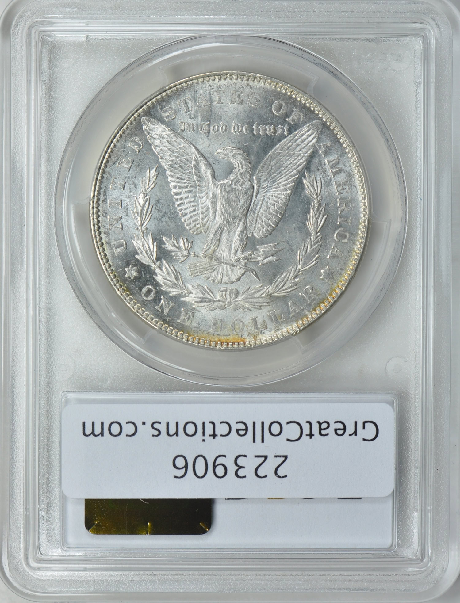 1878 Morgan Silver Dollar 7 Tailfeathers, Reverse of 1878 PCGS MS-63 ...