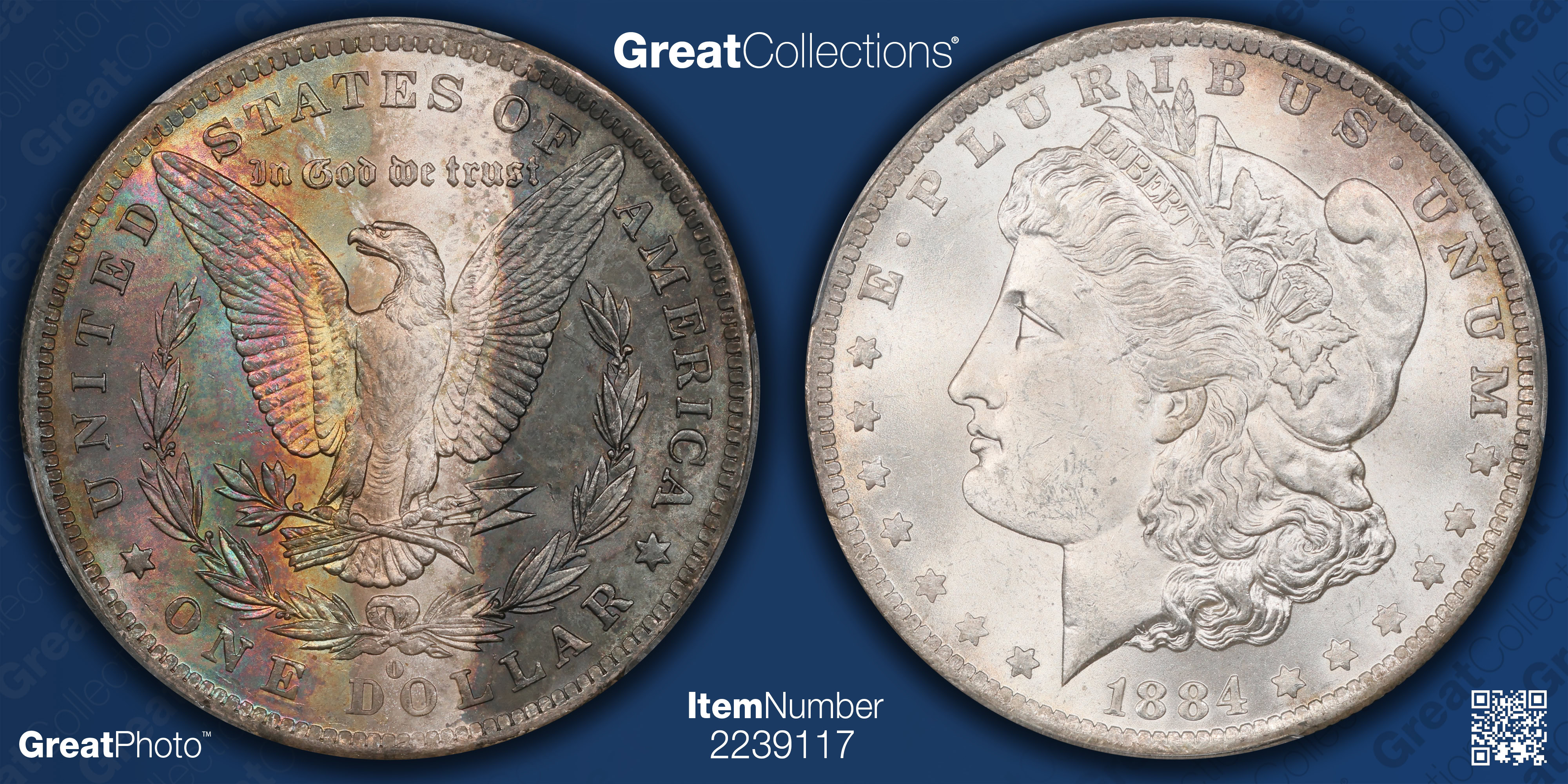1884-O Morgan Silver Dollar PCGS MS-64 (Toned) (Item 2239117