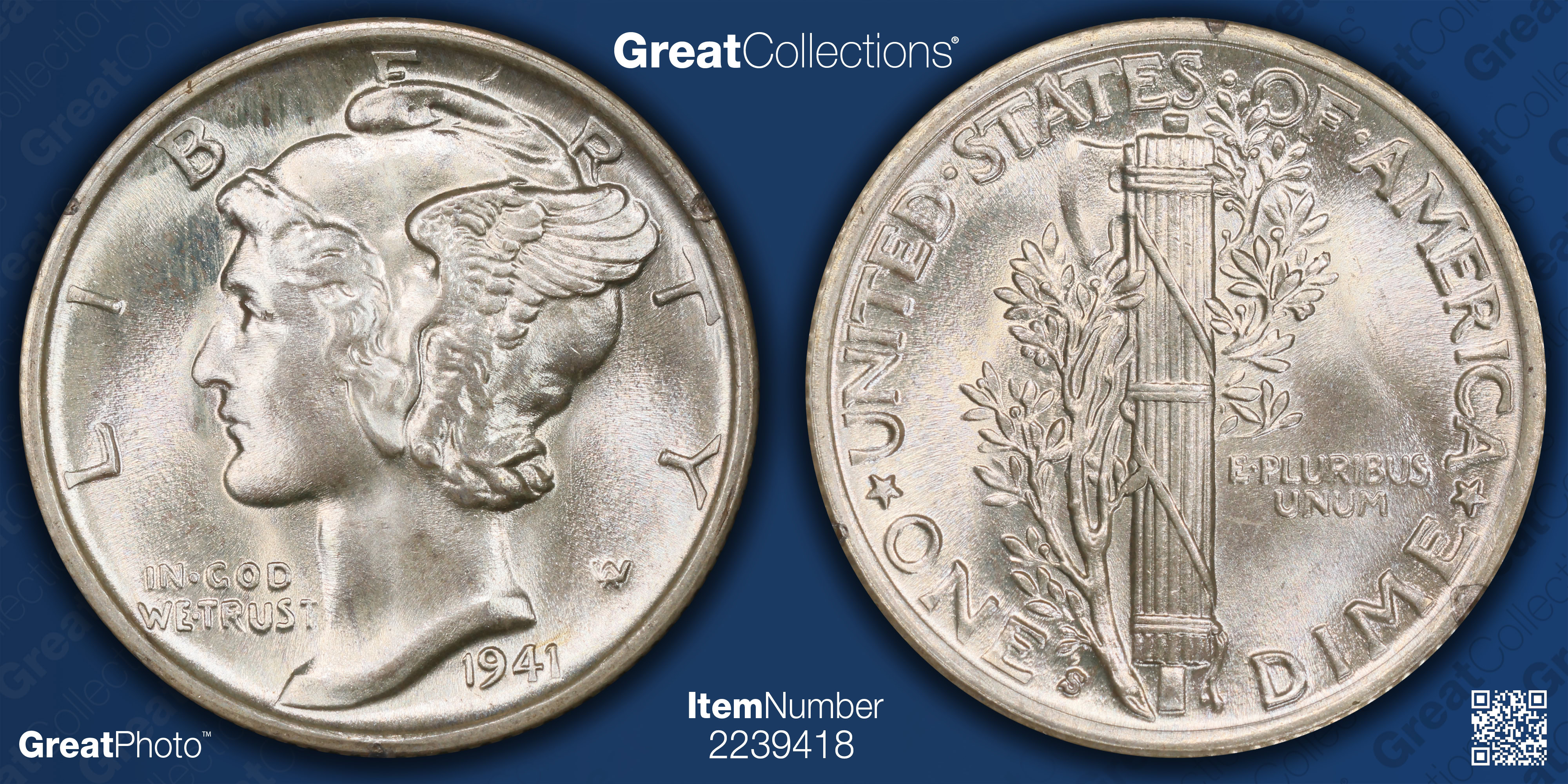 1941-S Mercury Dime PCGS MS-65 FB (CAC Gold) OGH (1st Gen - White