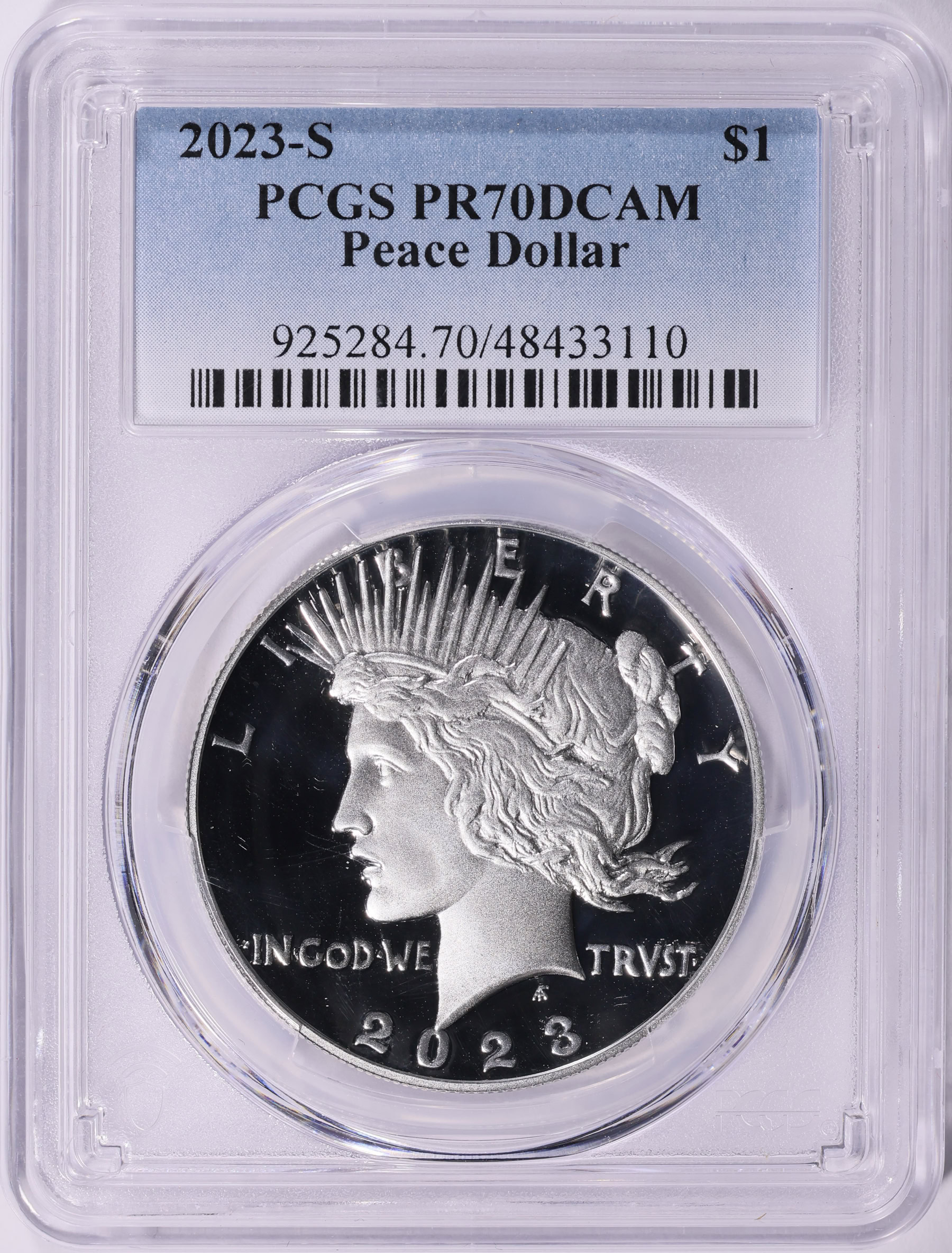 2023-S Peace Silver Dollar PCGS Proof-70 DCAM | PCGS Cert