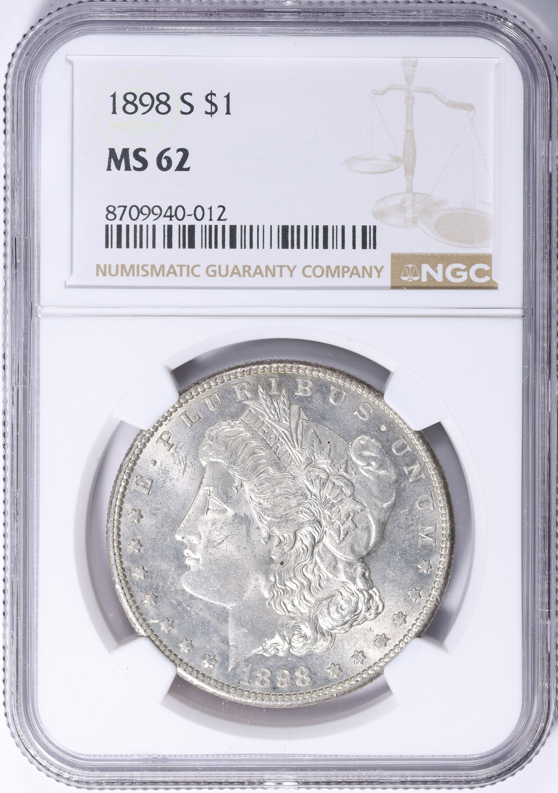 1898-S Morgan Silver Dollar NGC MS-62 (Item 2240606