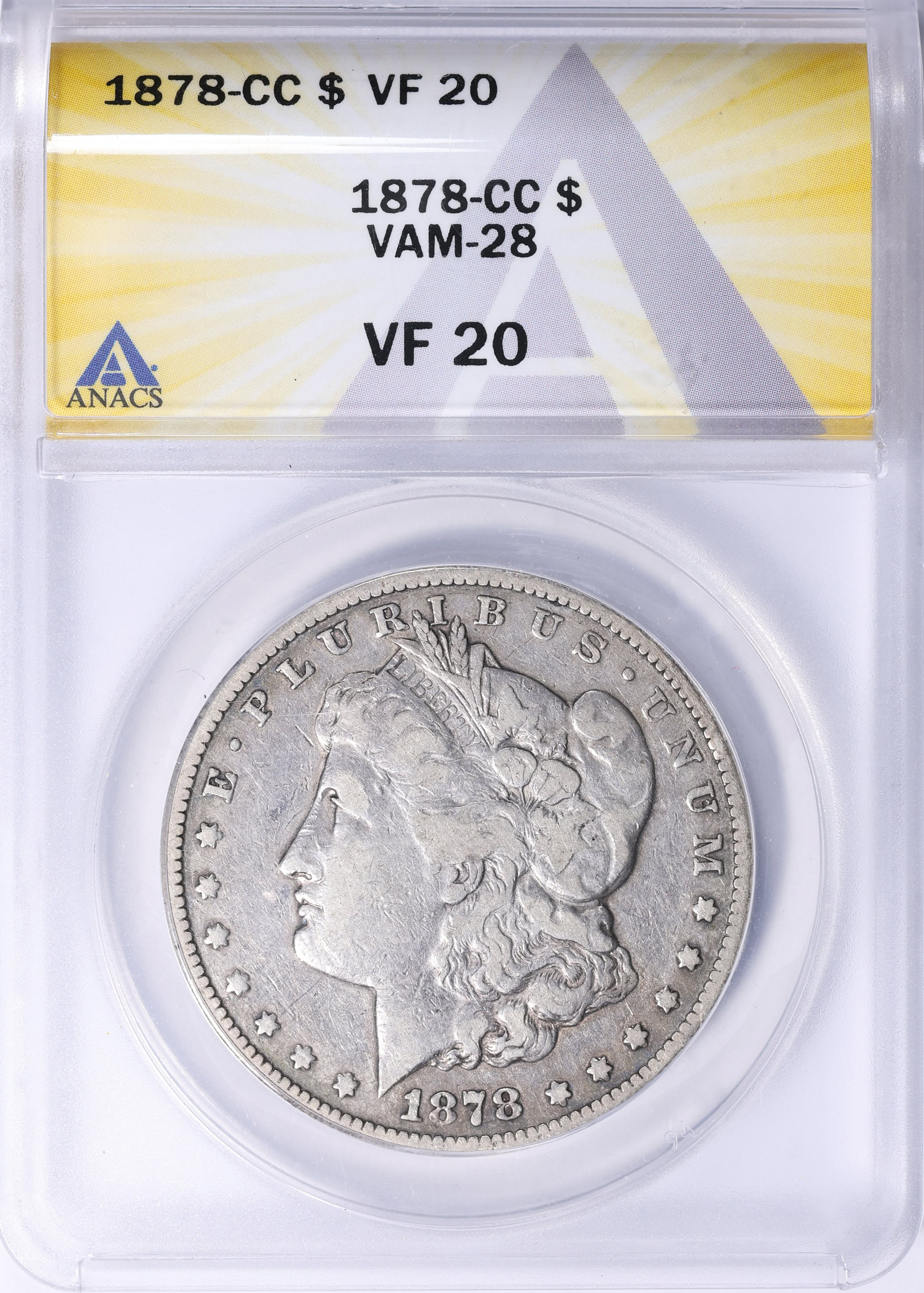 NCASE M1 V4.0 silver 生産終了品 1878-CC Morgan Silver Dollar VAM-28 ANACS VF-20 | ANACS Cert
