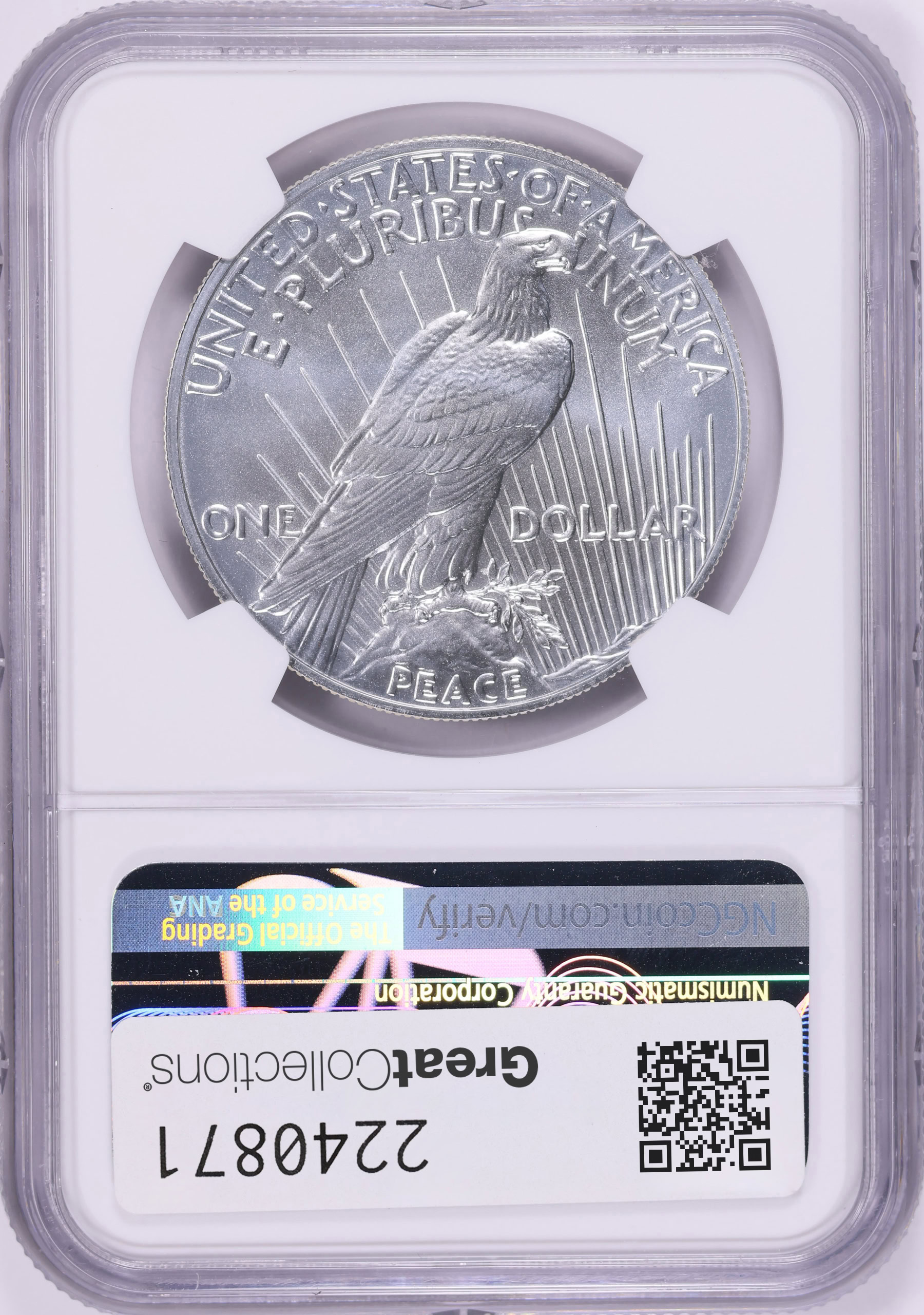 2021 Peace Silver Dollar 100th Anniversary NGC MS-70 (Item 2240871